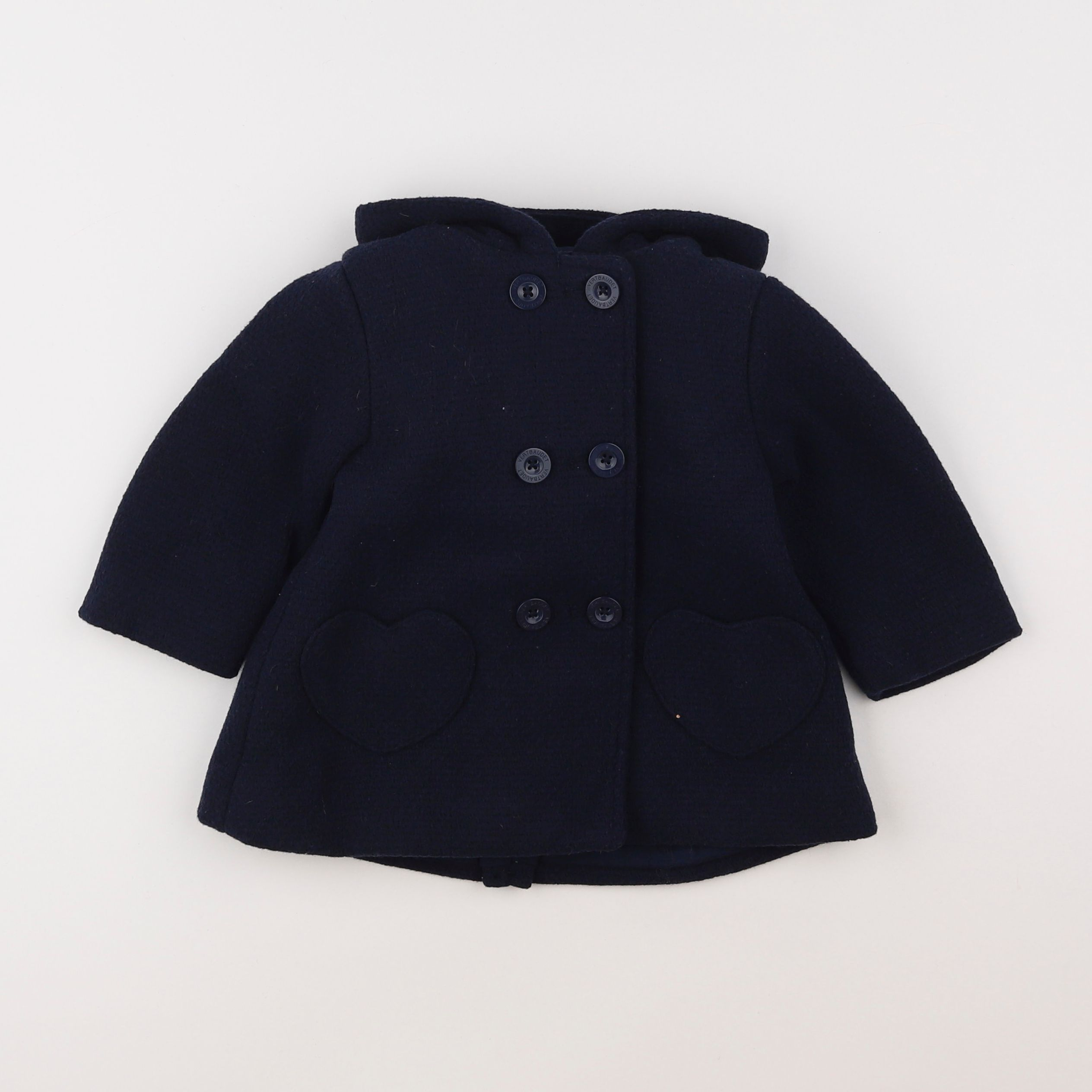 Vertbaudet - manteau bleu - 12 mois