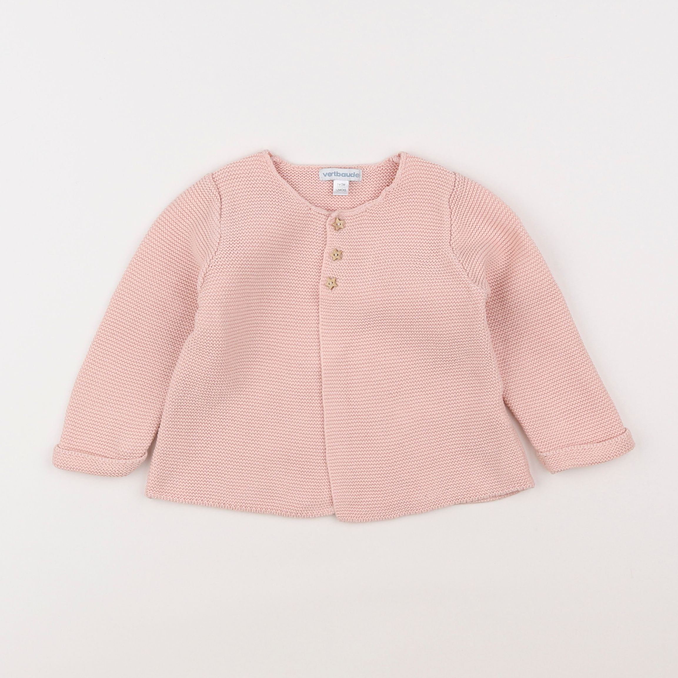 Vertbaudet - gilet rose - 12 mois