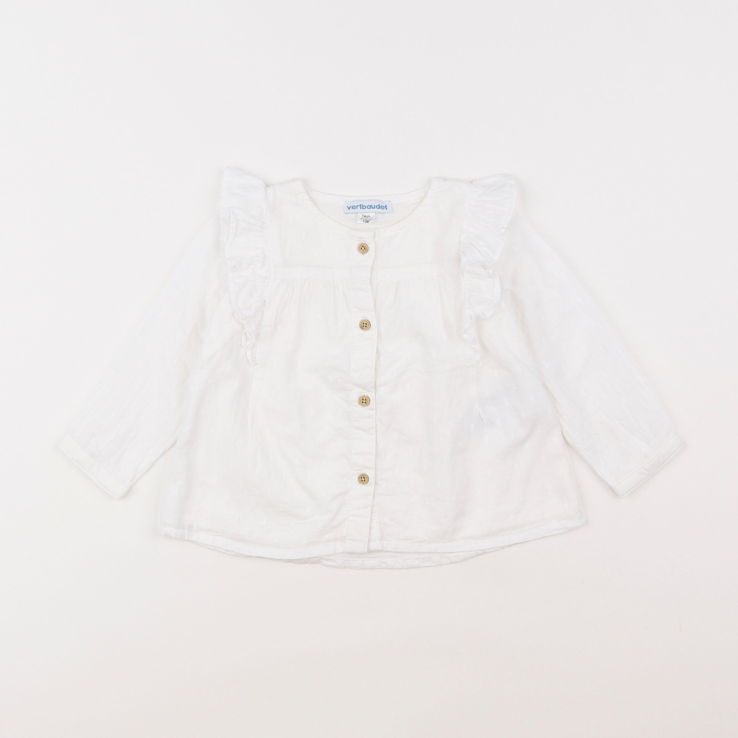 Vertbaudet - blouse blanc - 12 mois