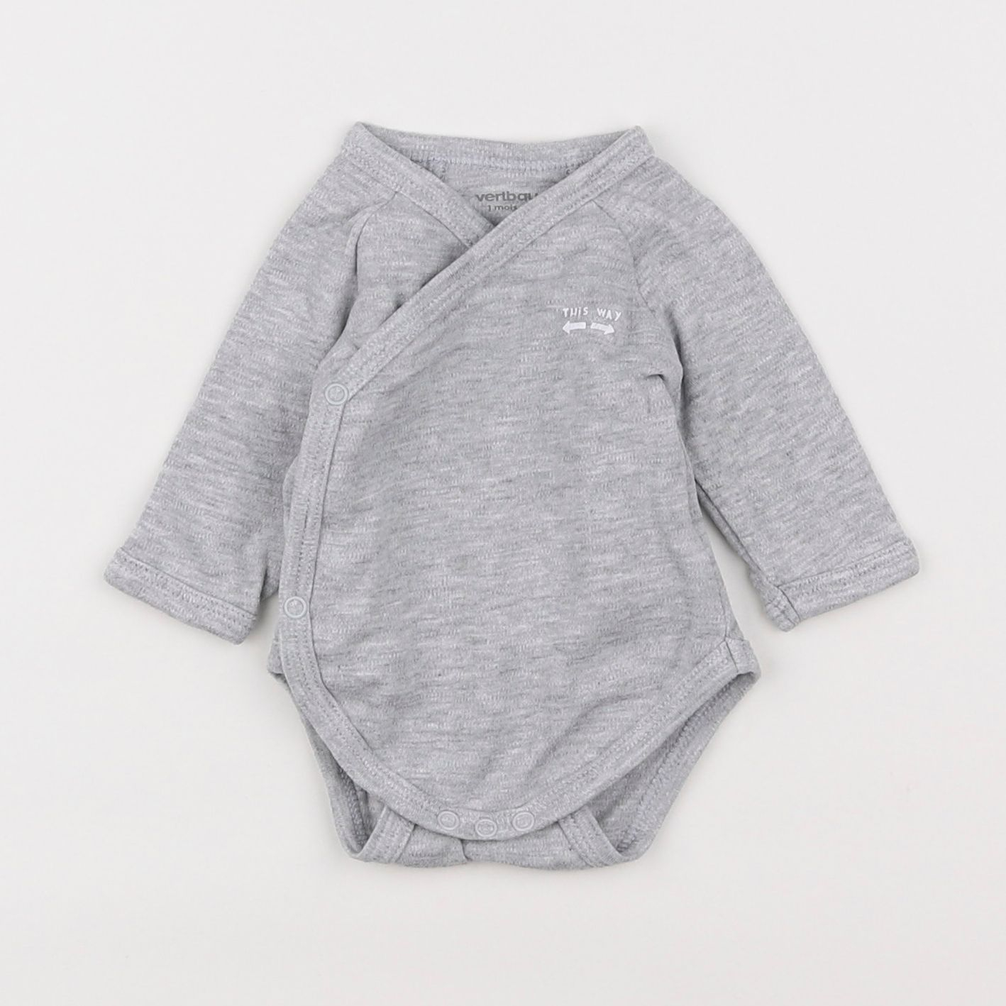 Vertbaudet - body gris - 1 mois