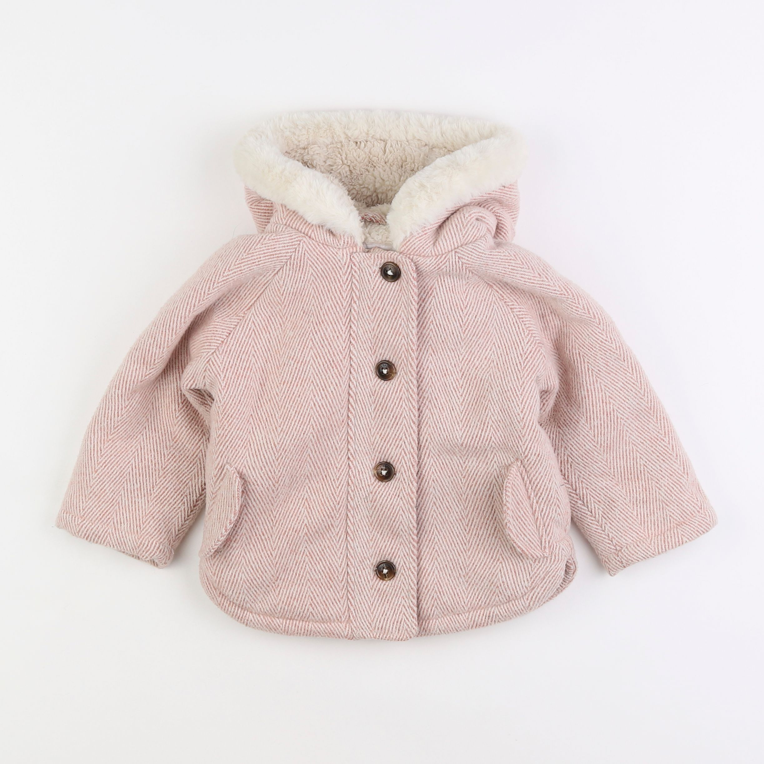 Vertbaudet - manteau rose - 2 ans