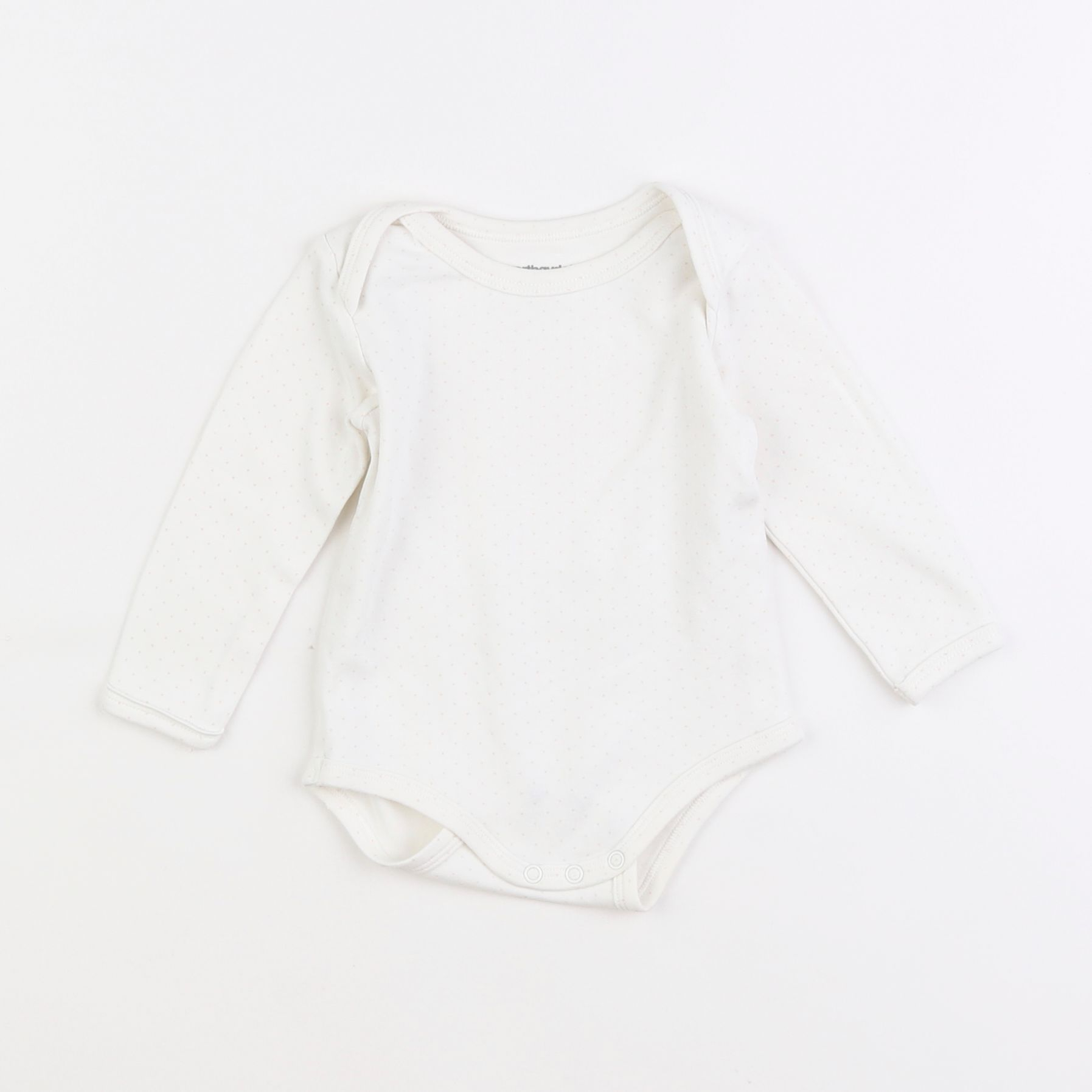 Vertbaudet - body blanc, rose - 9 mois