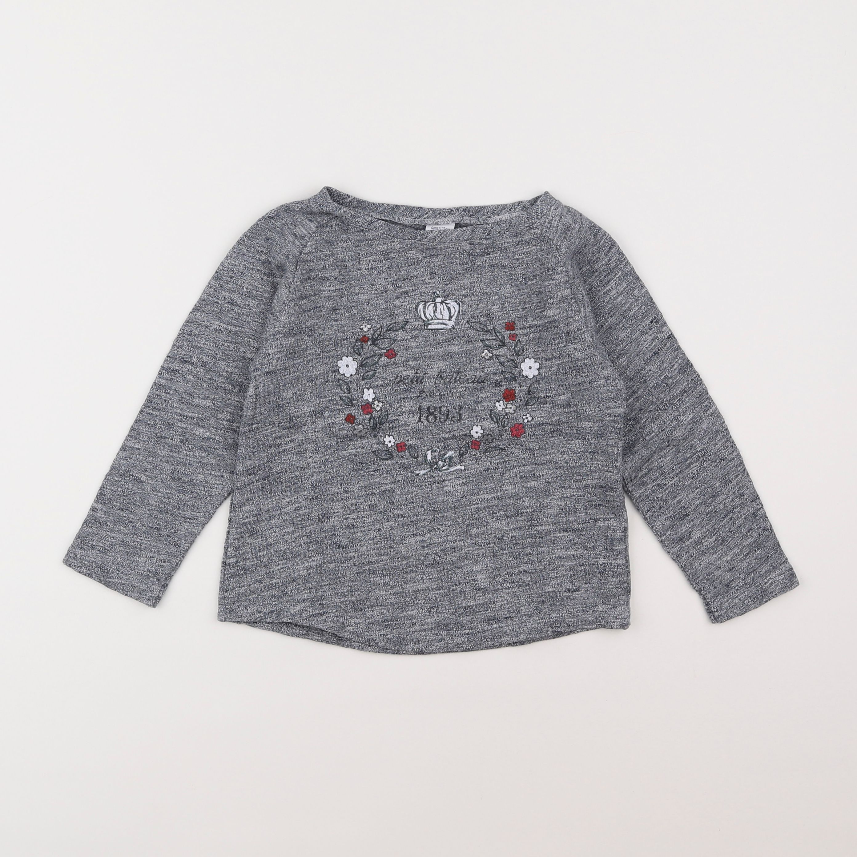 Petit Bateau - tee-shirt gris - 4 ans