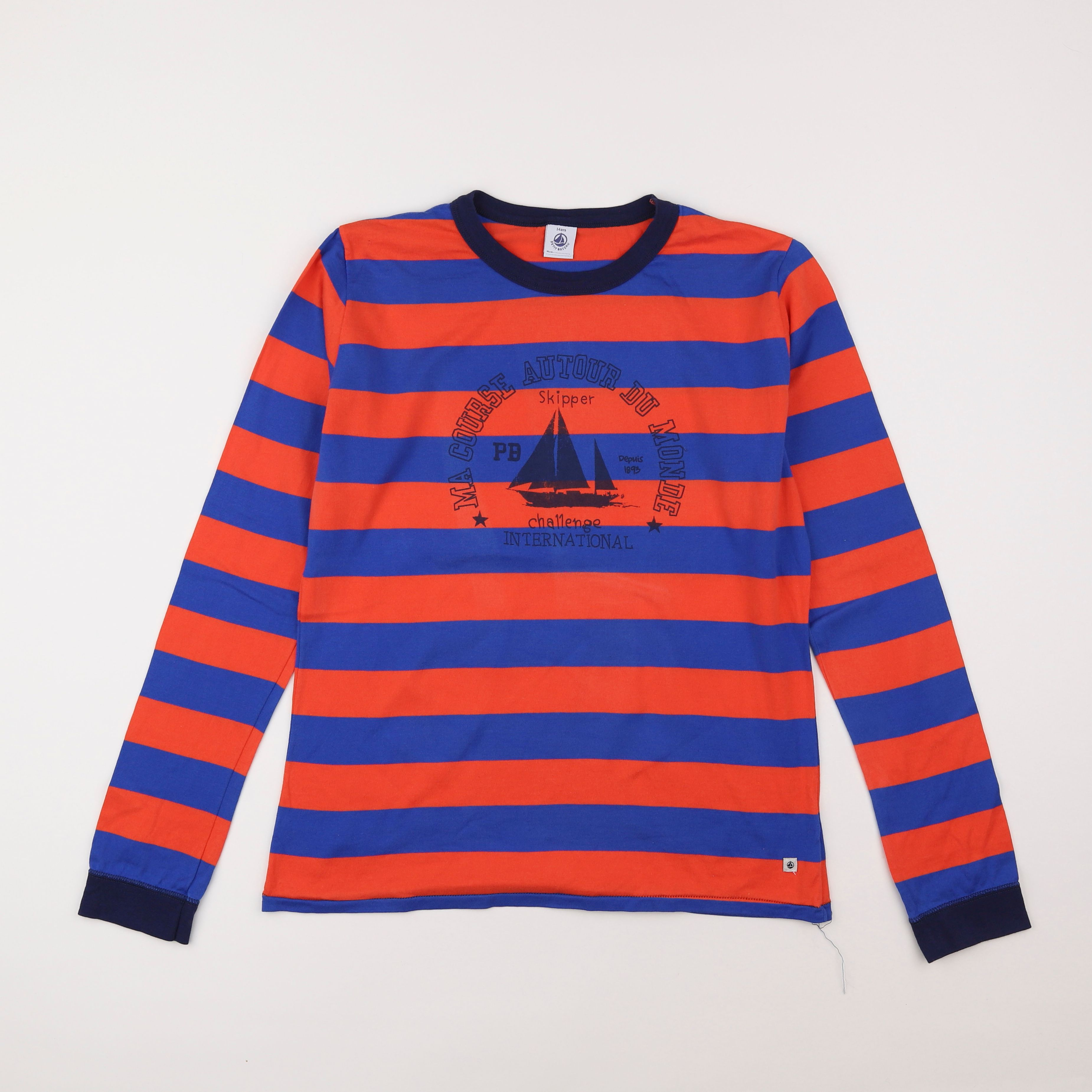 Petit Bateau - tee-shirt bleu, rouge - 14 ans