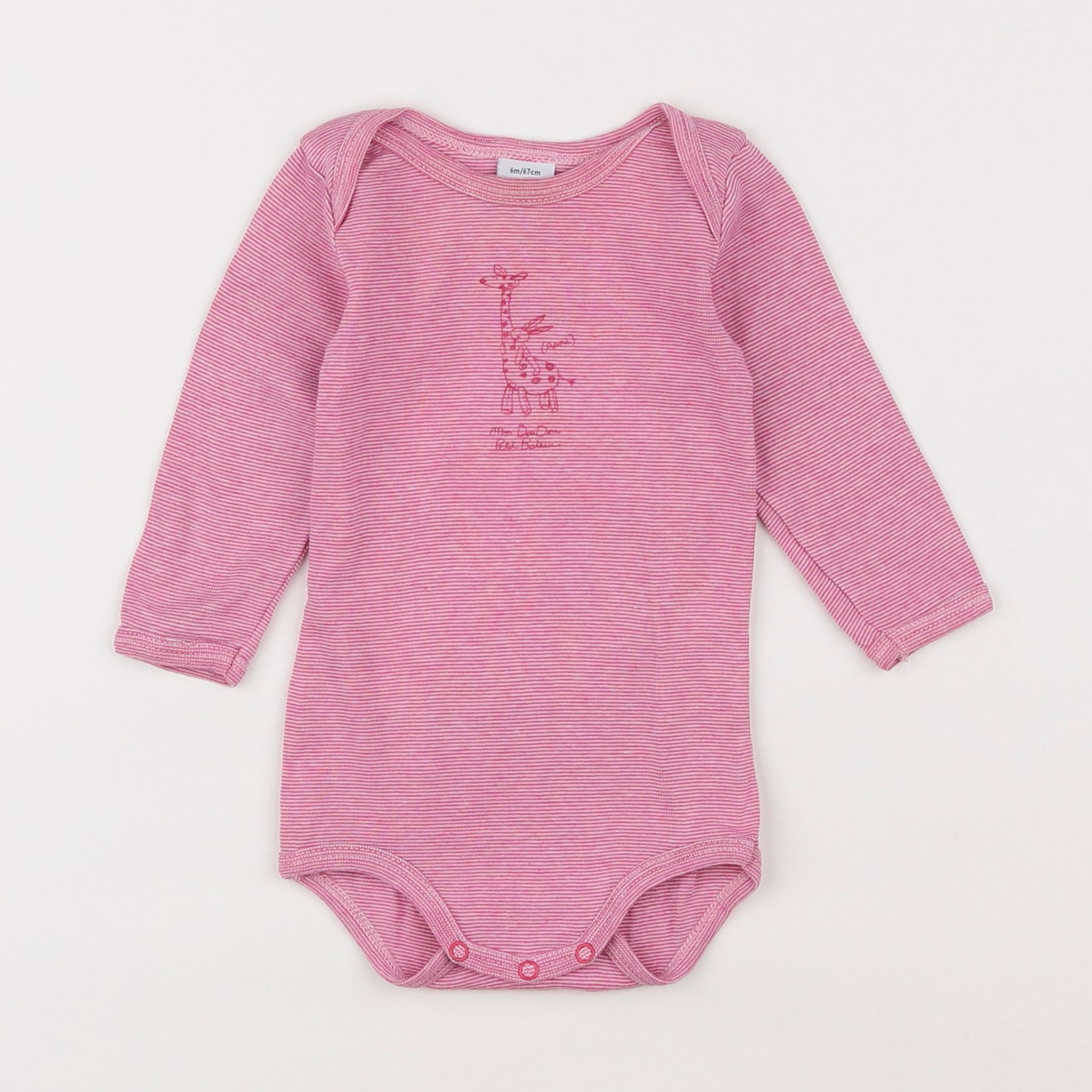 Petit Bateau - body rose - 6 mois