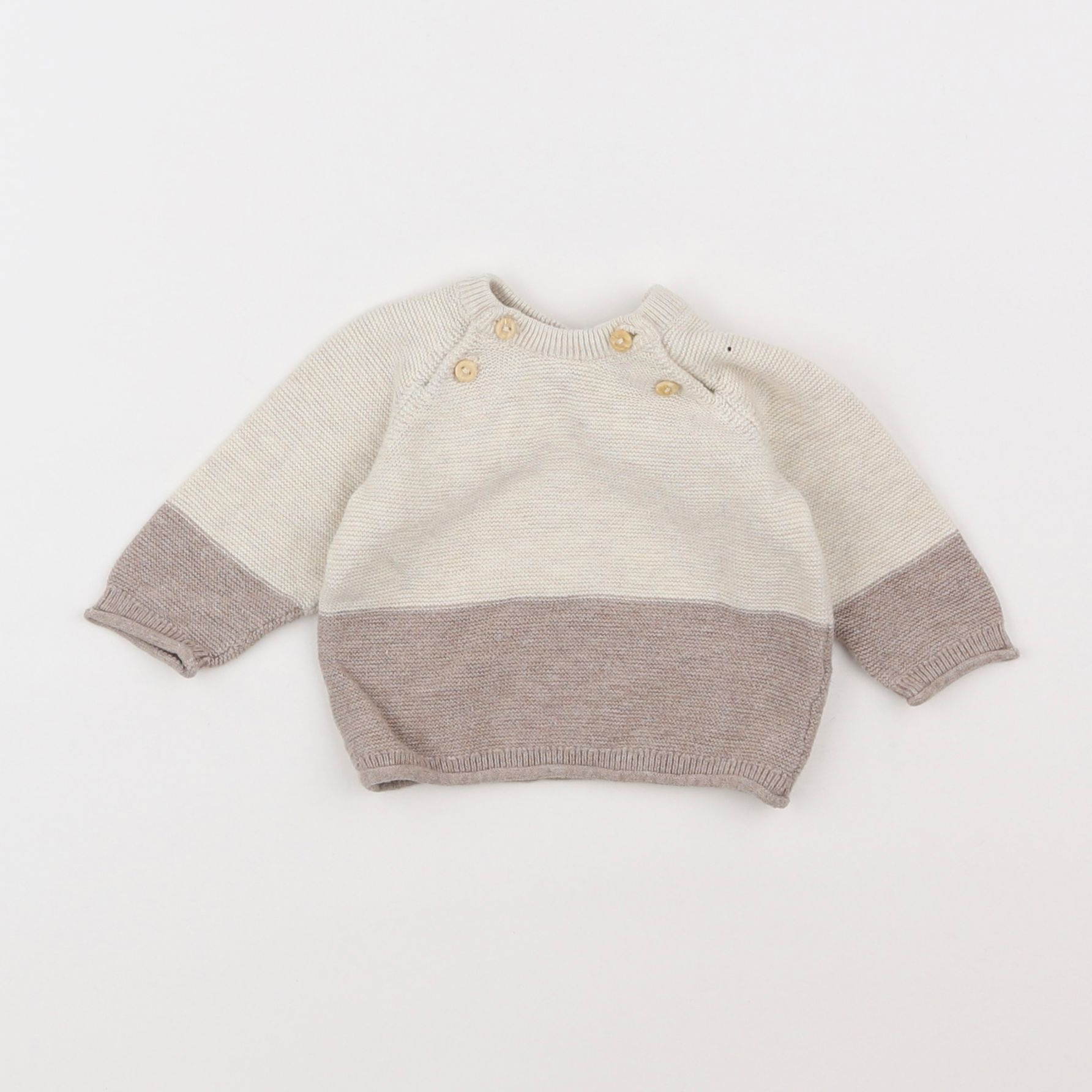 H&M - pull beige - 1/3 mois