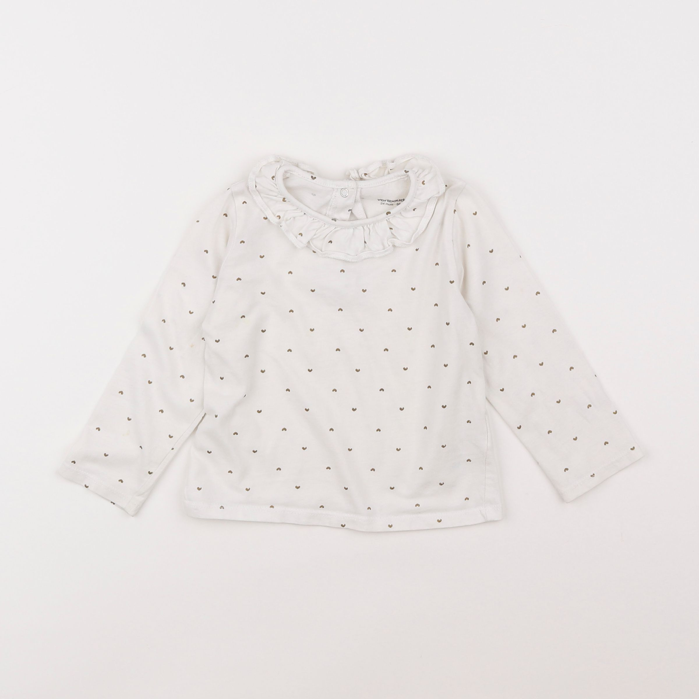 Vertbaudet - tee-shirt blanc, or - 2 ans