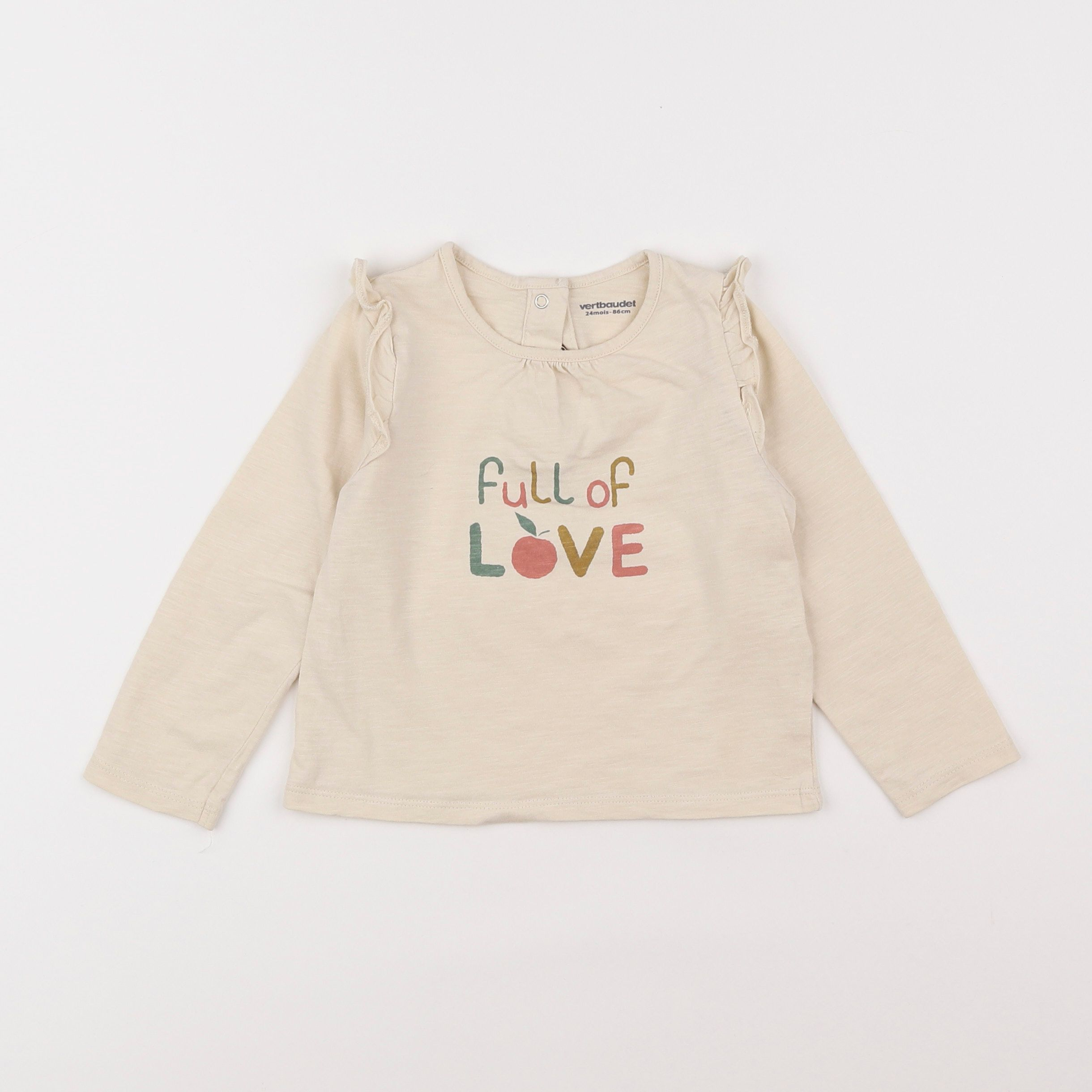 Vertbaudet - tee-shirt beige - 2 ans