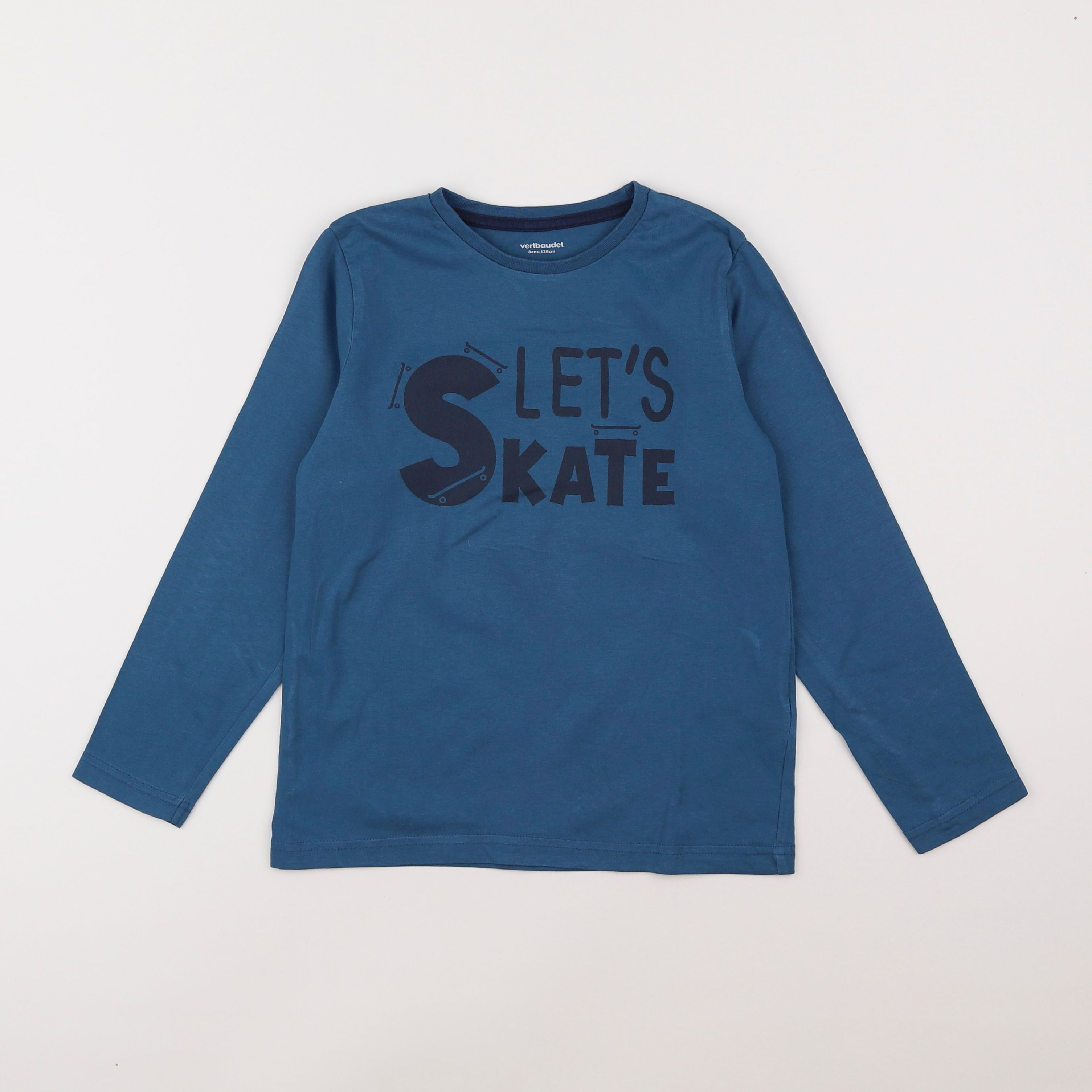 Vertbaudet - tee-shirt bleu - 8 ans