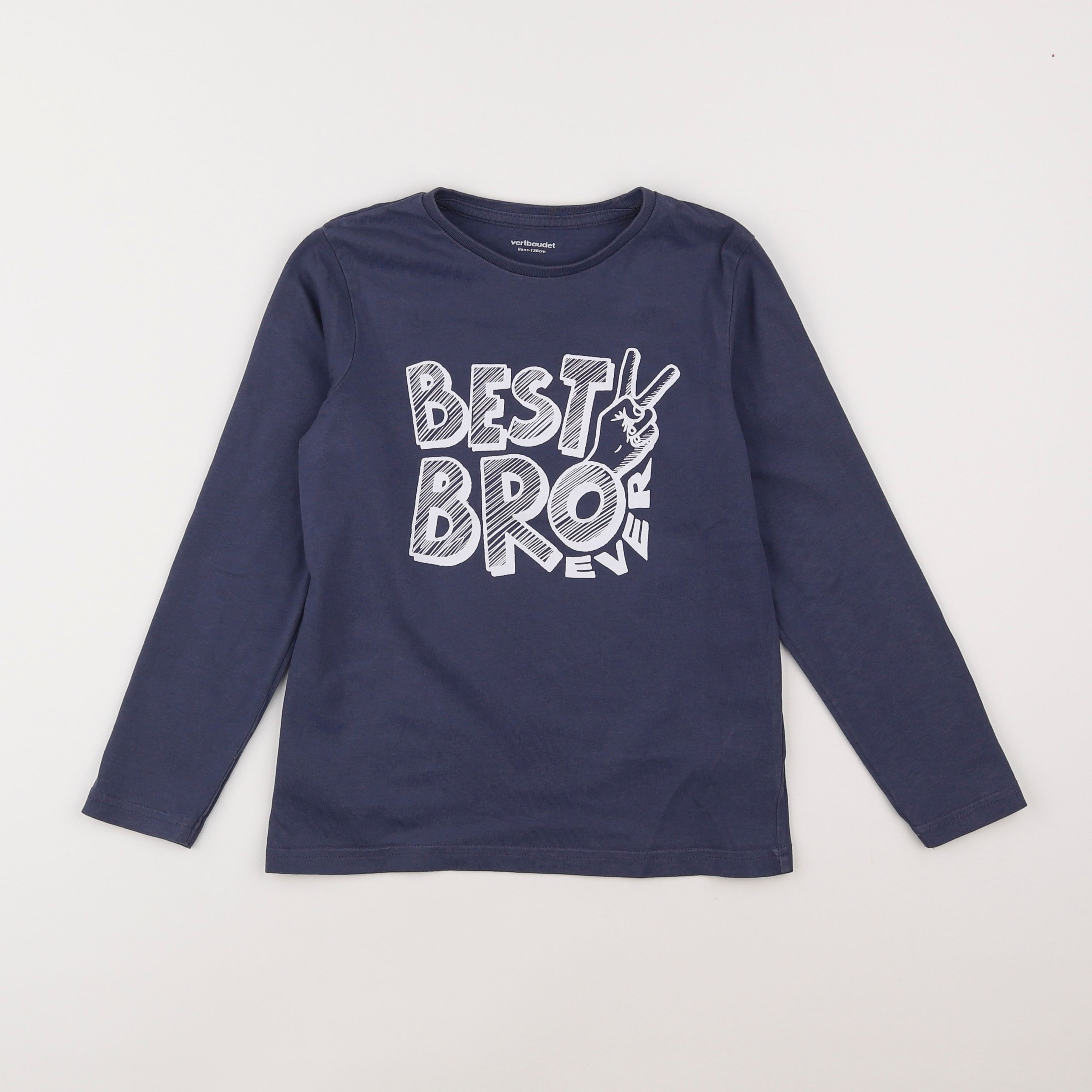 Vertbaudet - tee-shirt bleu - 8 ans