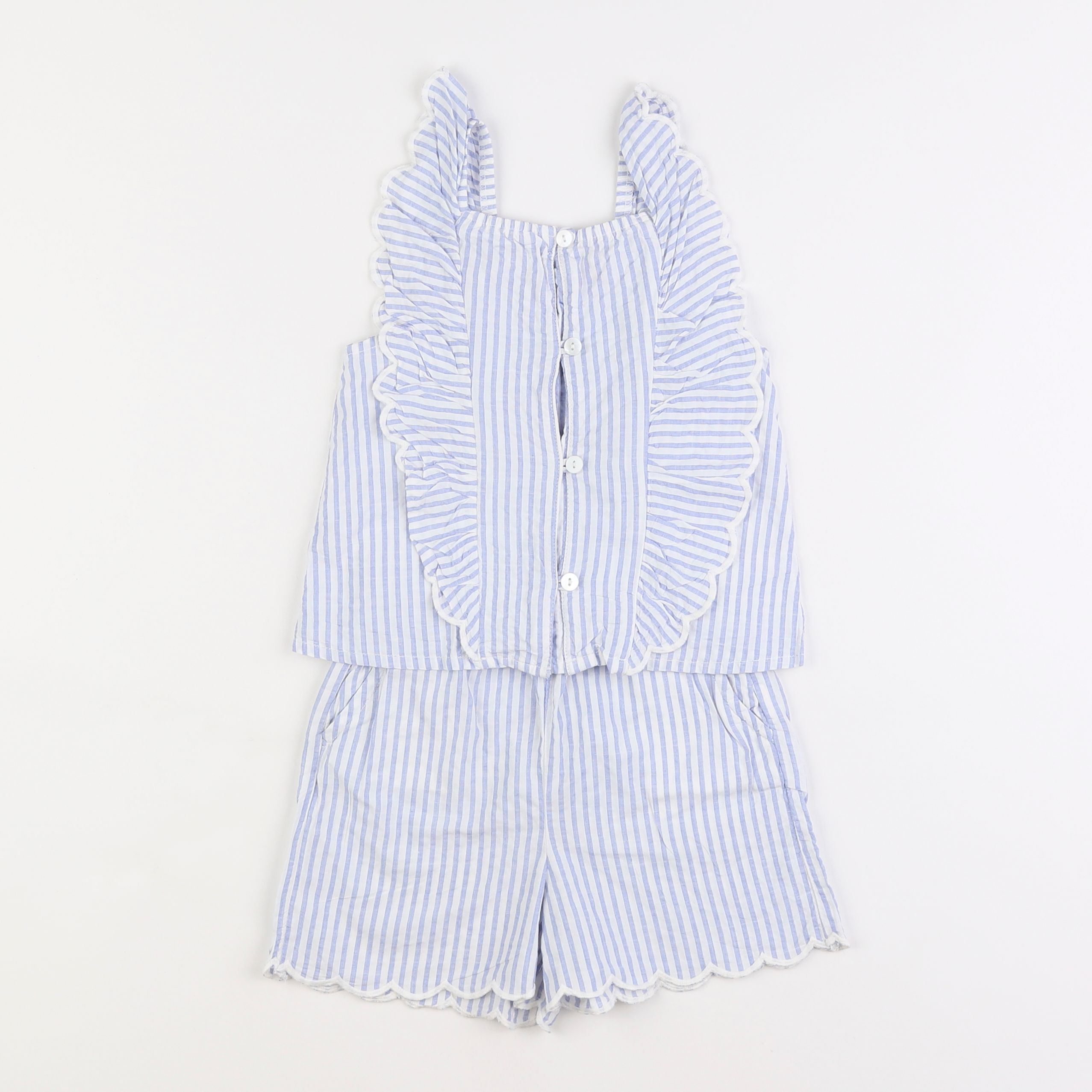 Zara - pyjama coton bleu, blanc - 2/3 ans