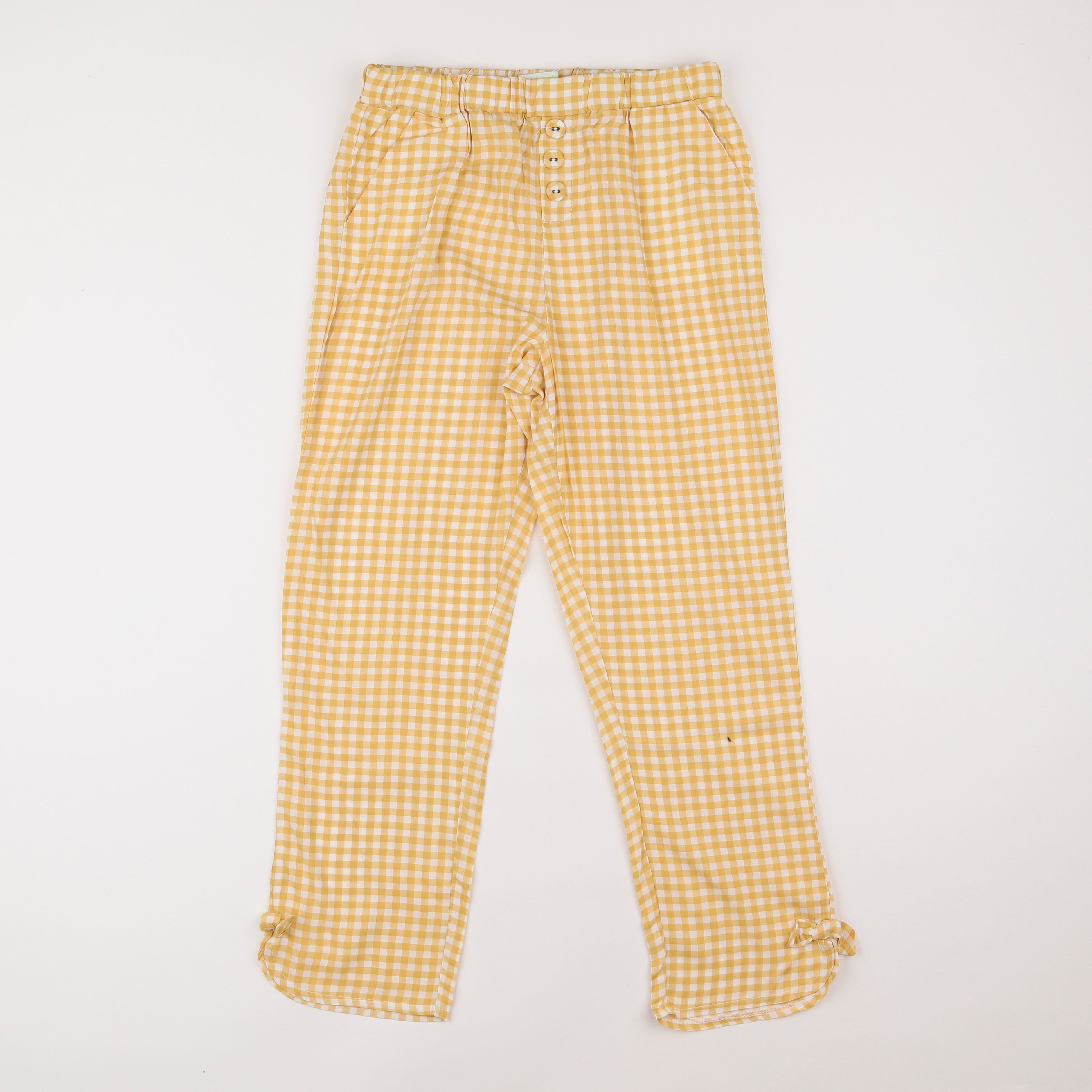 Vertbaudet - pantalon jaune, blanc - 12 ans