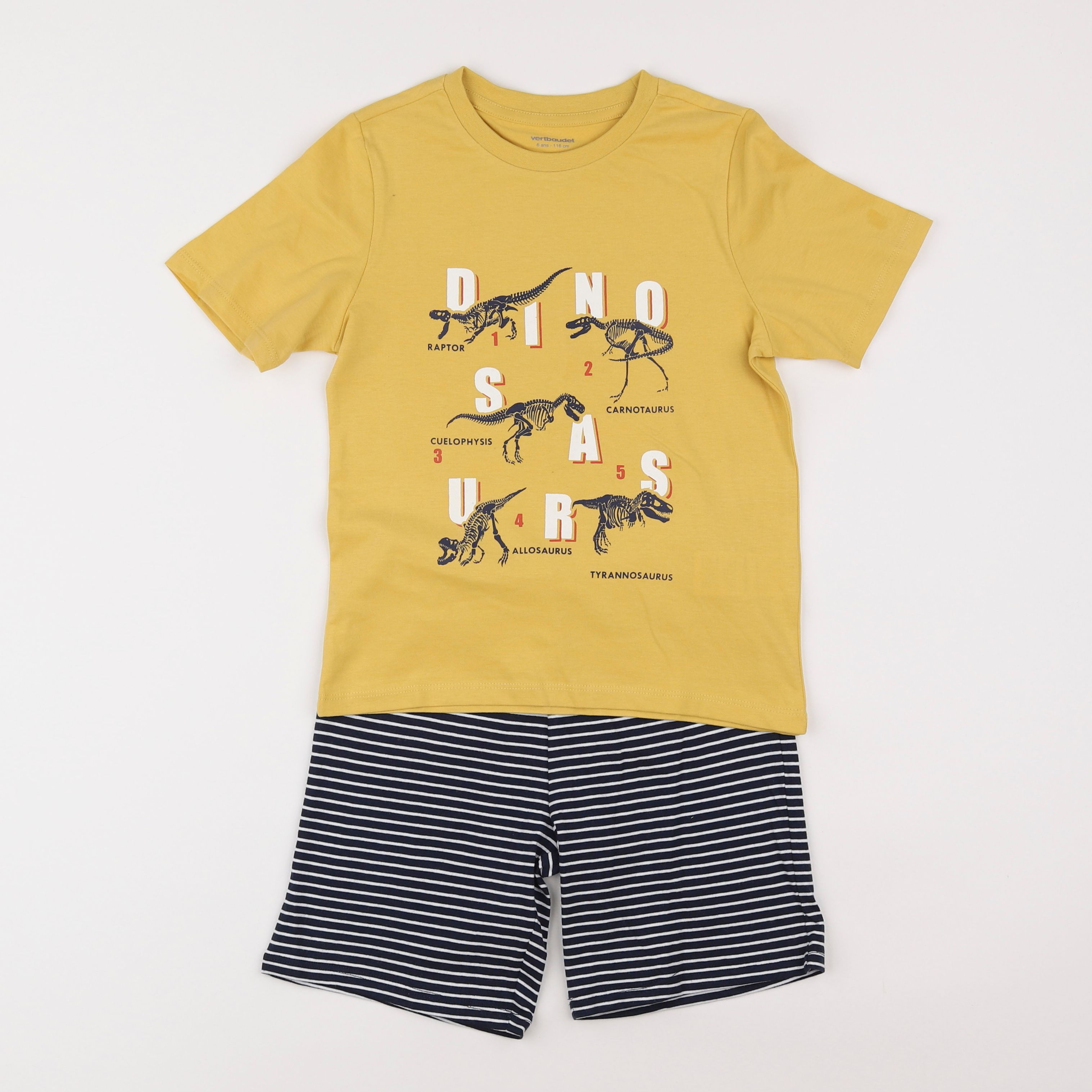 Vertbaudet - pyjama coton jaune - 6 ans