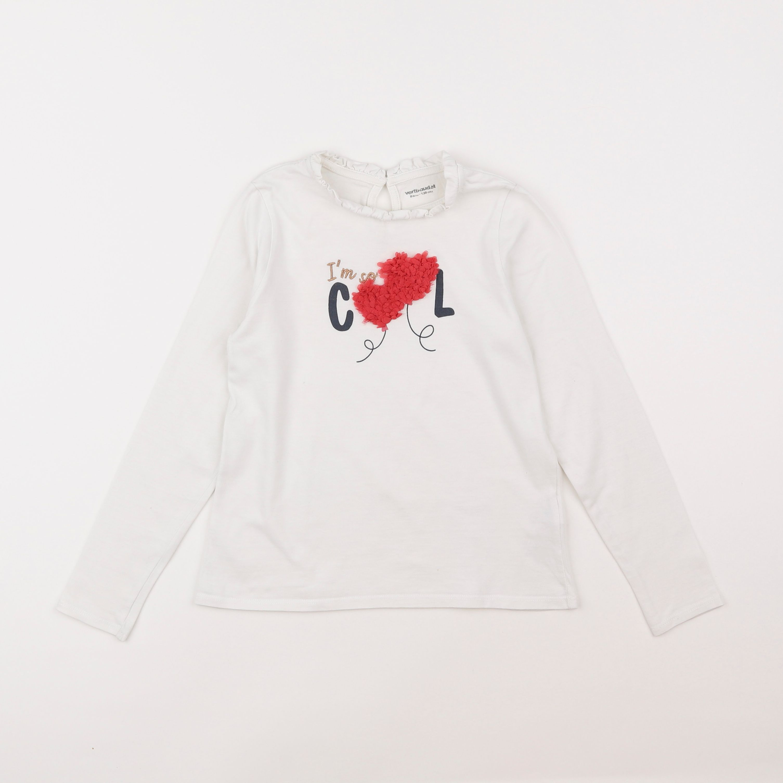 Vertbaudet - tee-shirt blanc - 8 ans