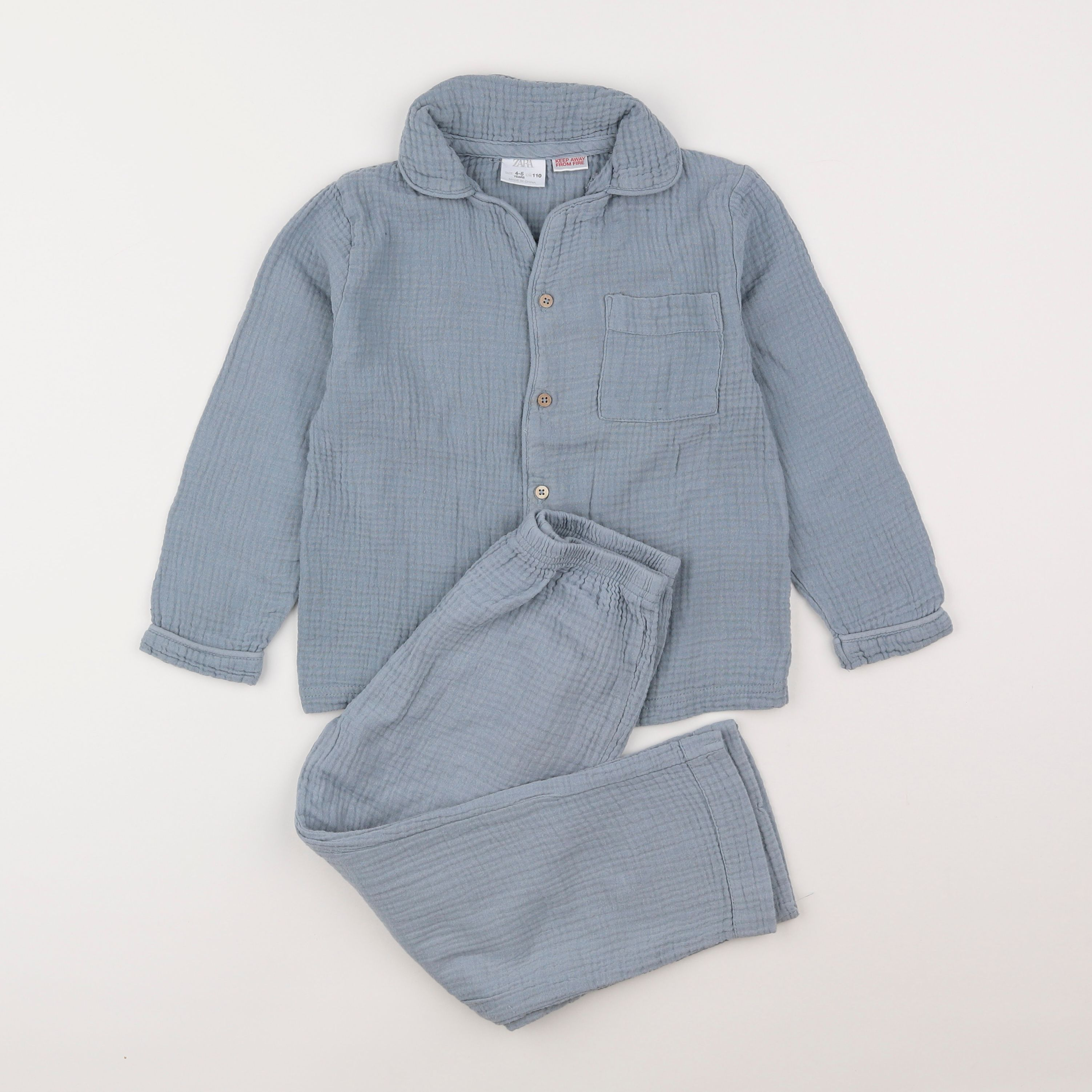 Zara - pyjama coton bleu - 4/5 ans