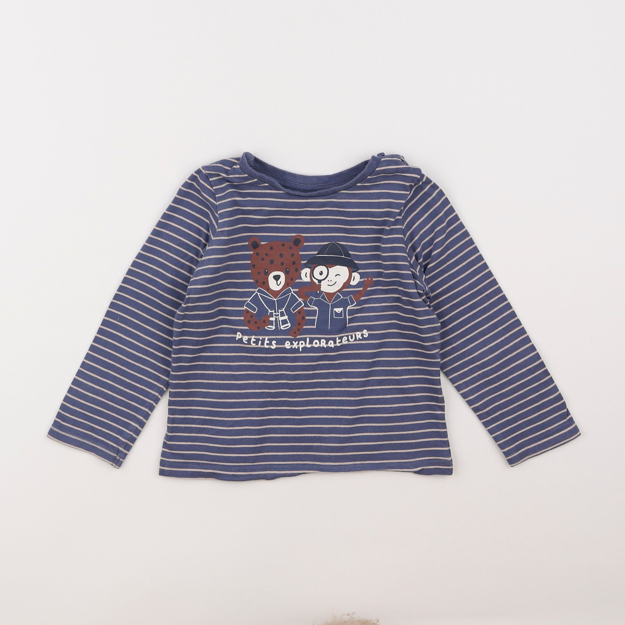 Vertbaudet - tee-shirt bleu - 2 ans