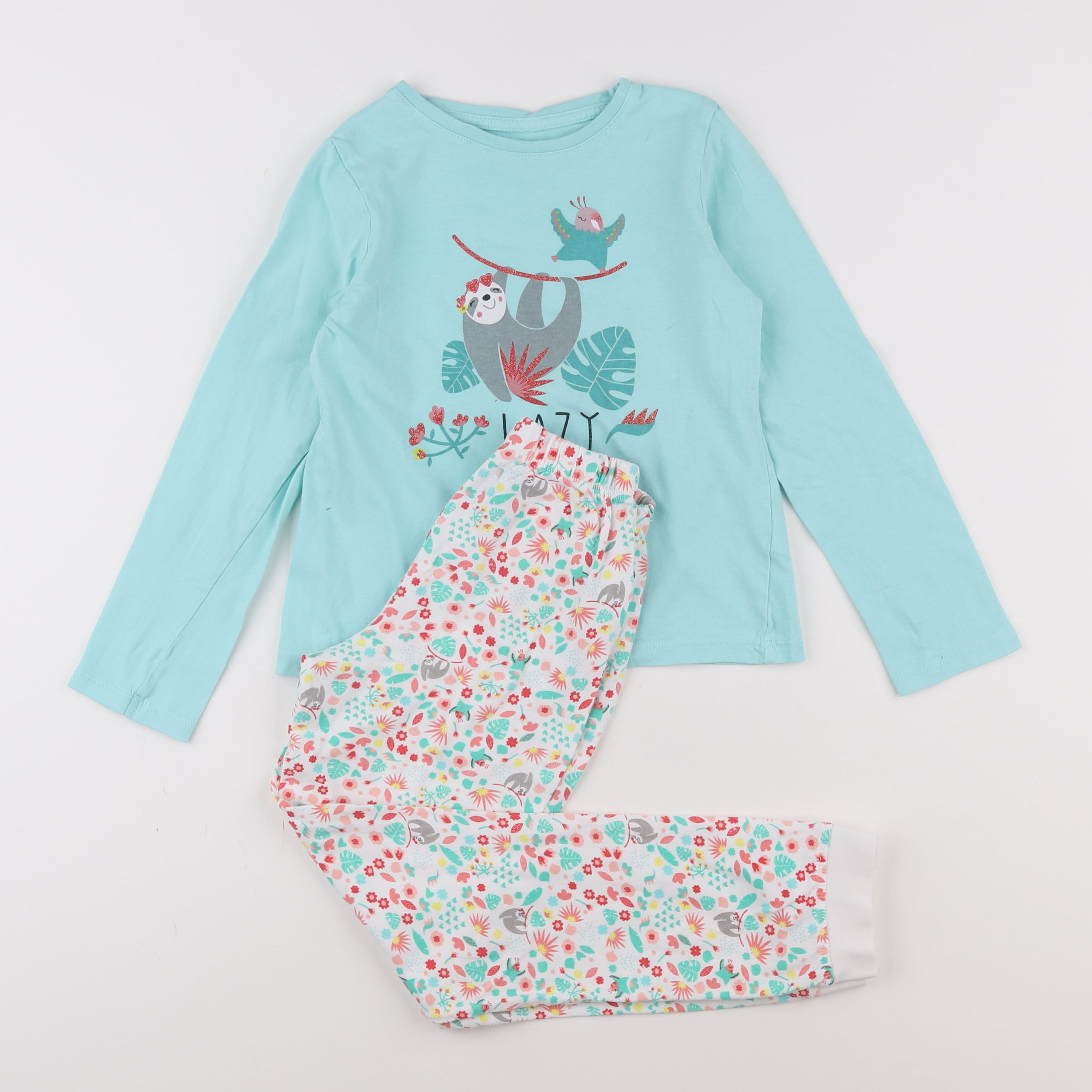 Vertbaudet - pyjama coton vert - 8 ans