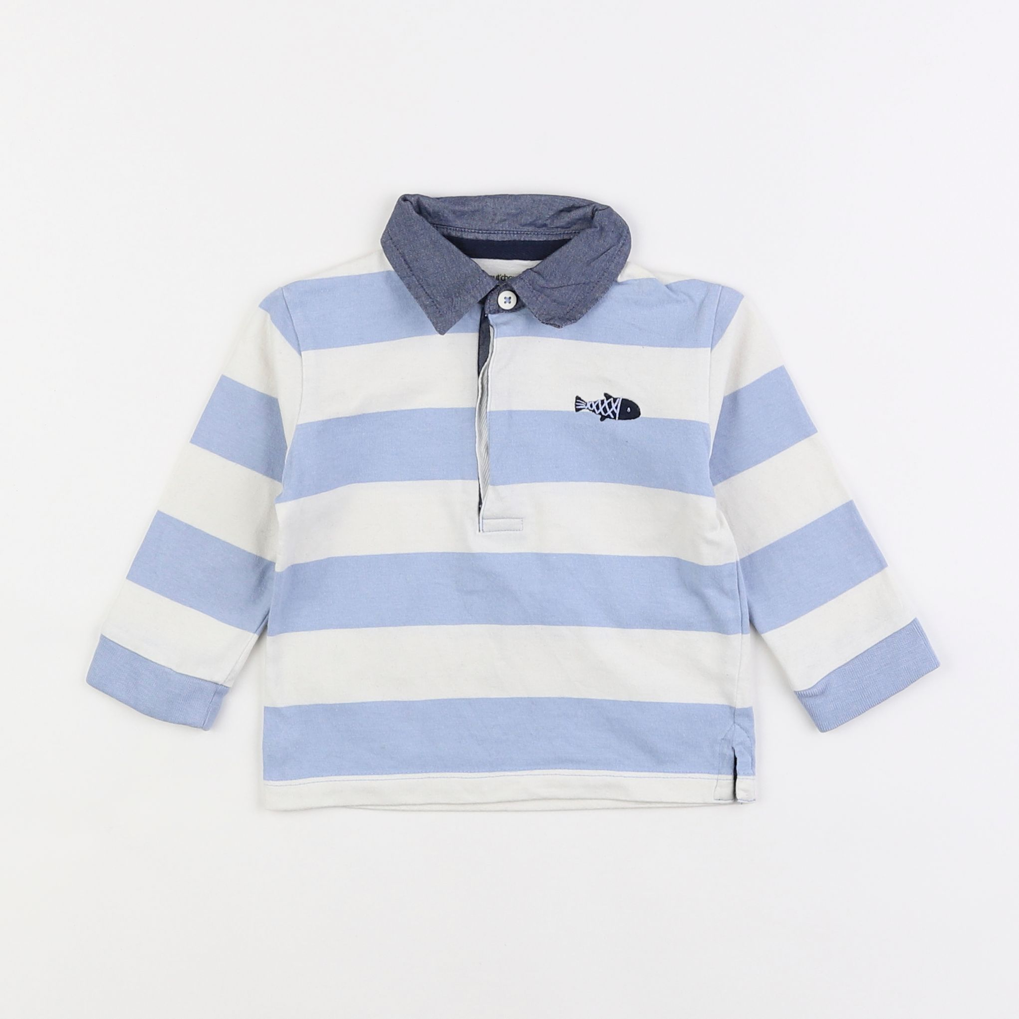 Boutchou - polo bleu - 12 mois