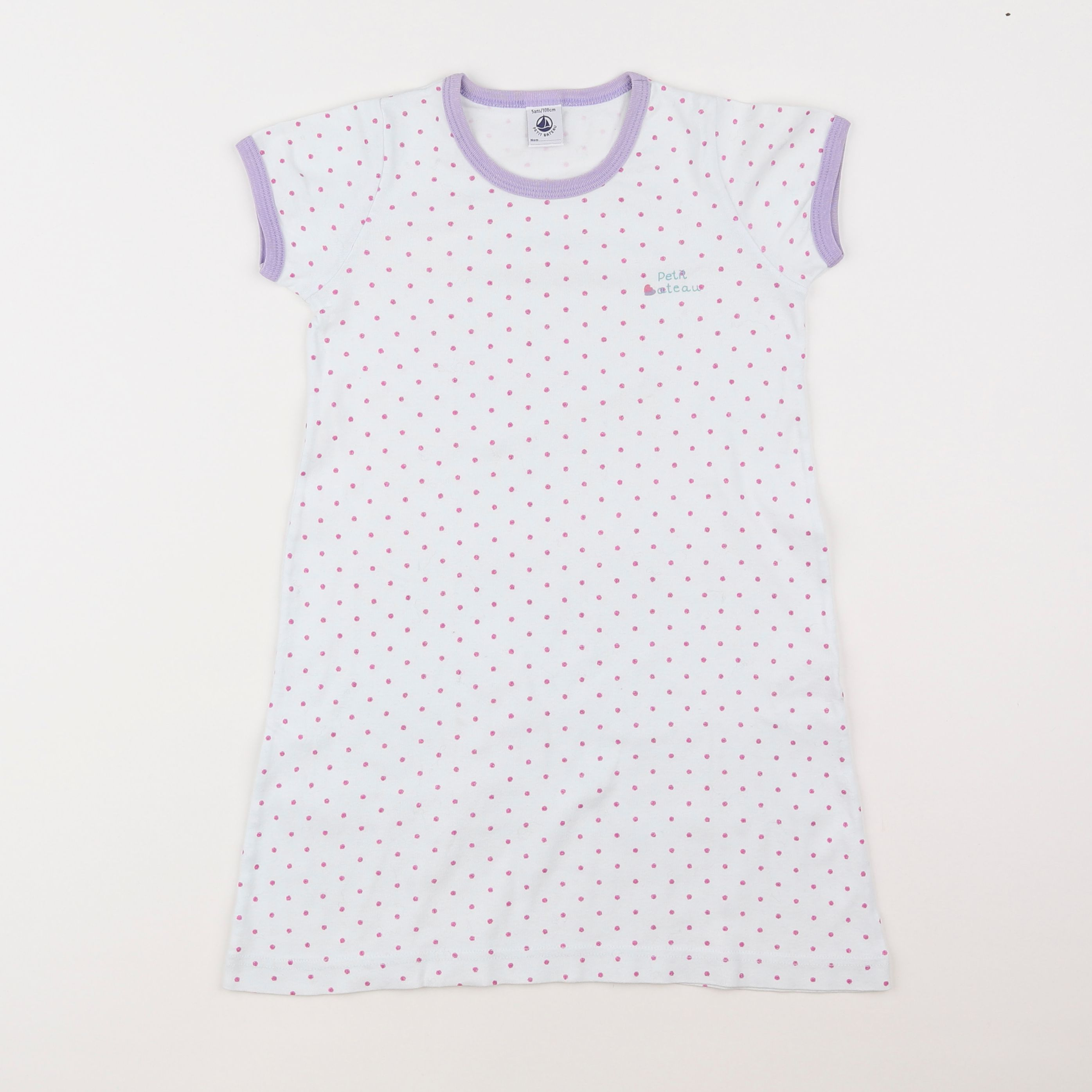 Petit Bateau - chemise de nuit coton blanc - 5 ans