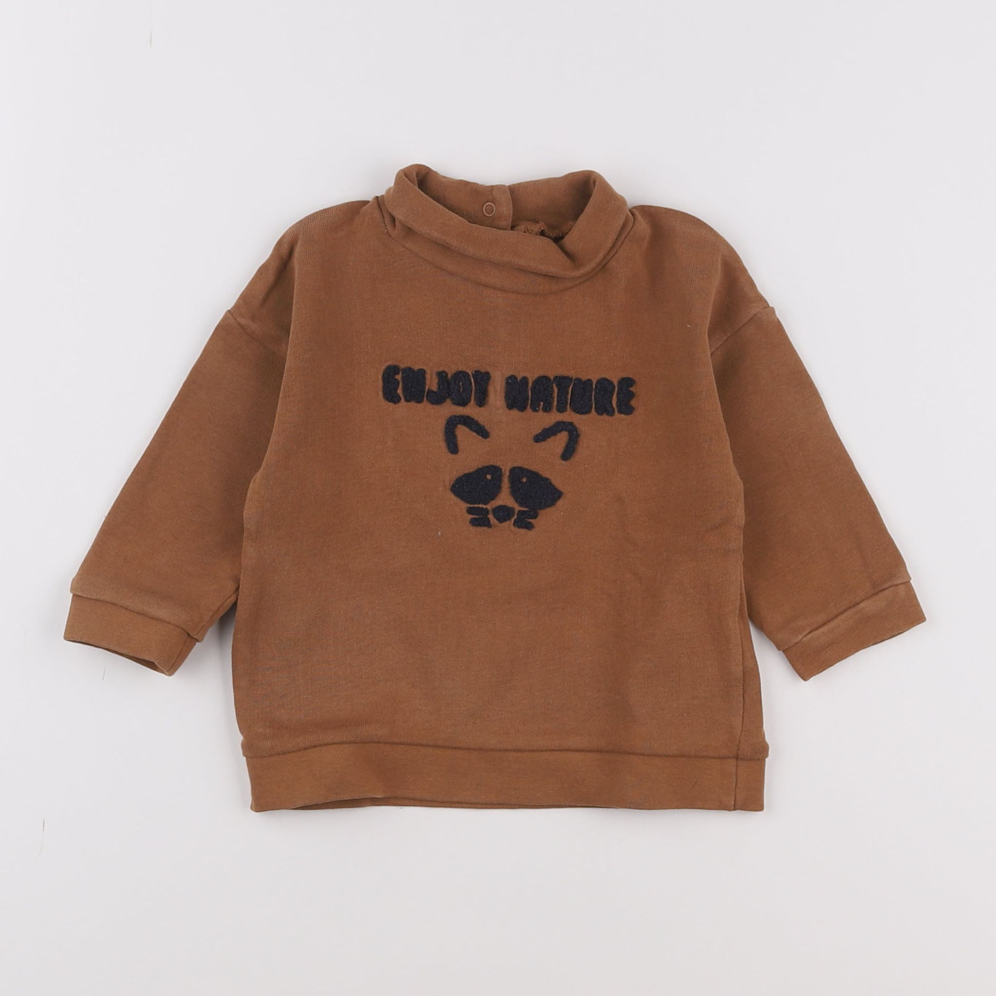 Vertbaudet - sweat marron - 12 mois