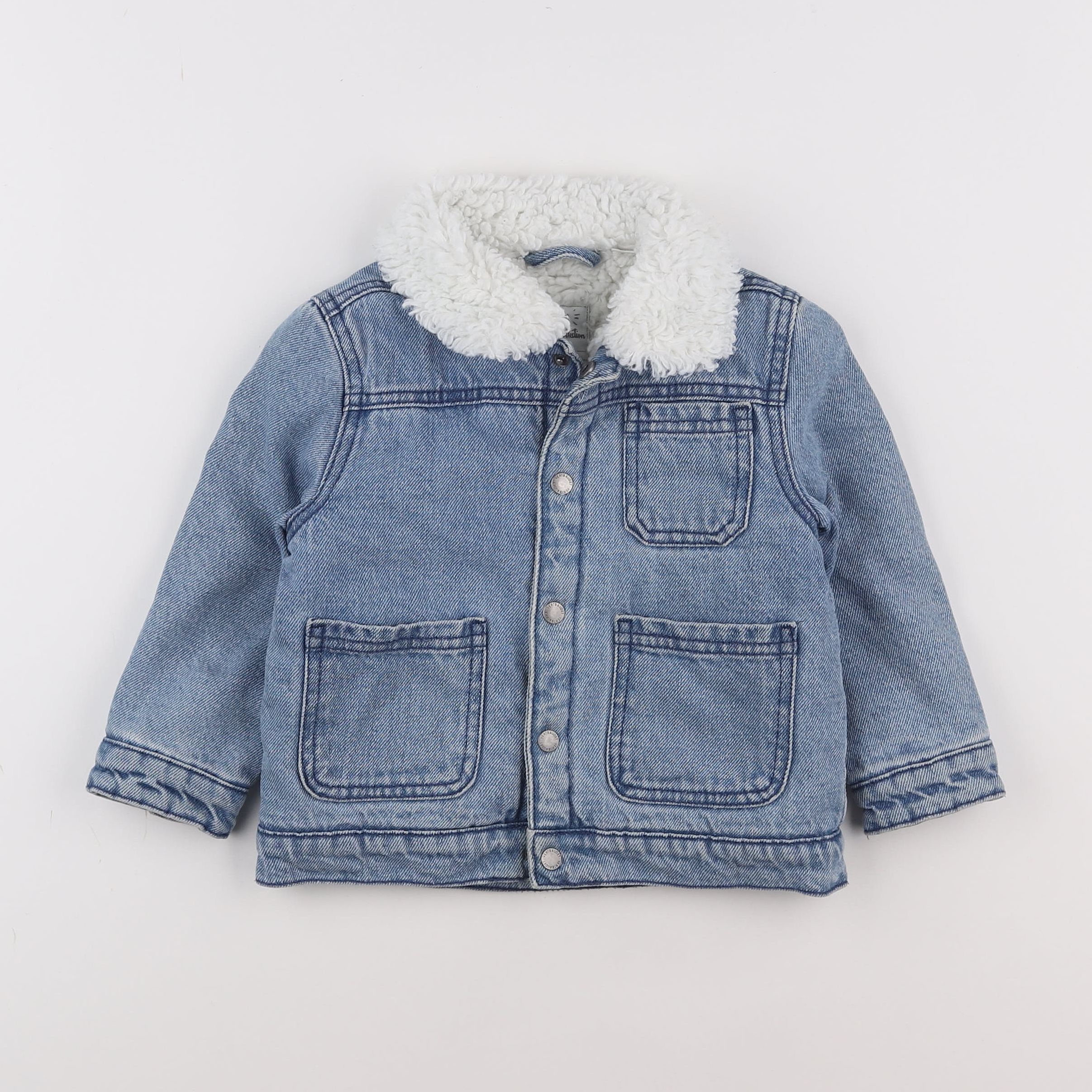 Vertbaudet - veste doublé bleu - 2 ans