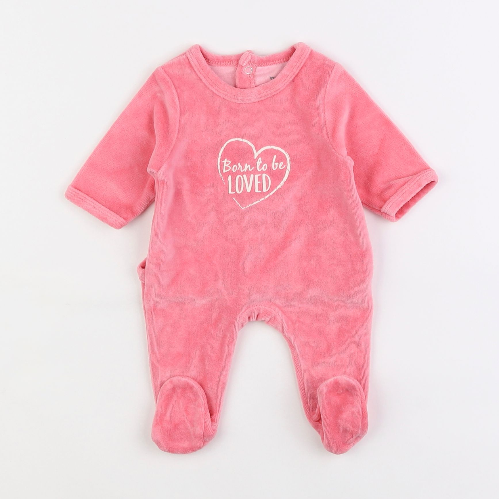 Vertbaudet - pyjama velours rose - 0 mois