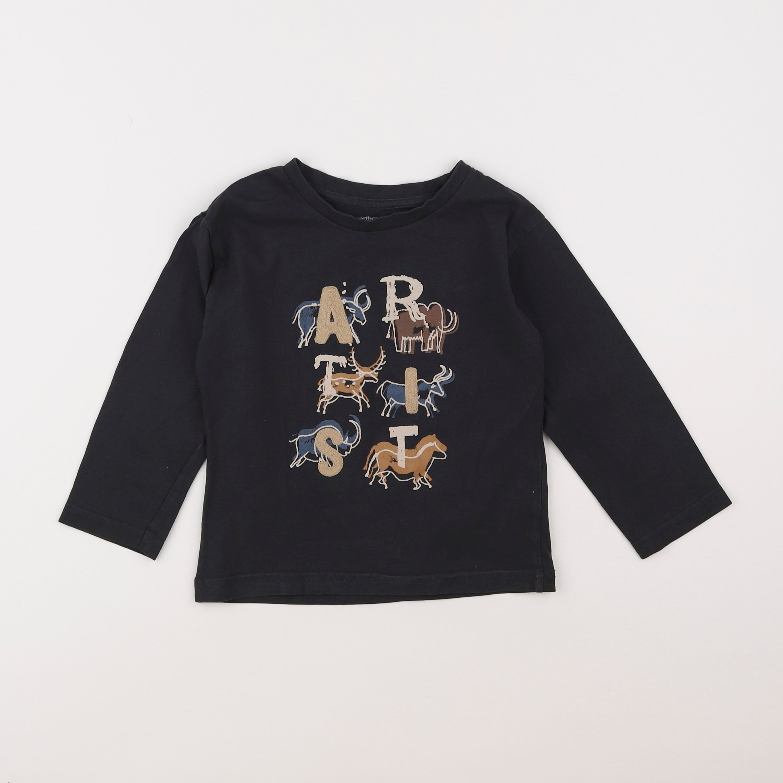 Vertbaudet - tee-shirt noir - 4 ans