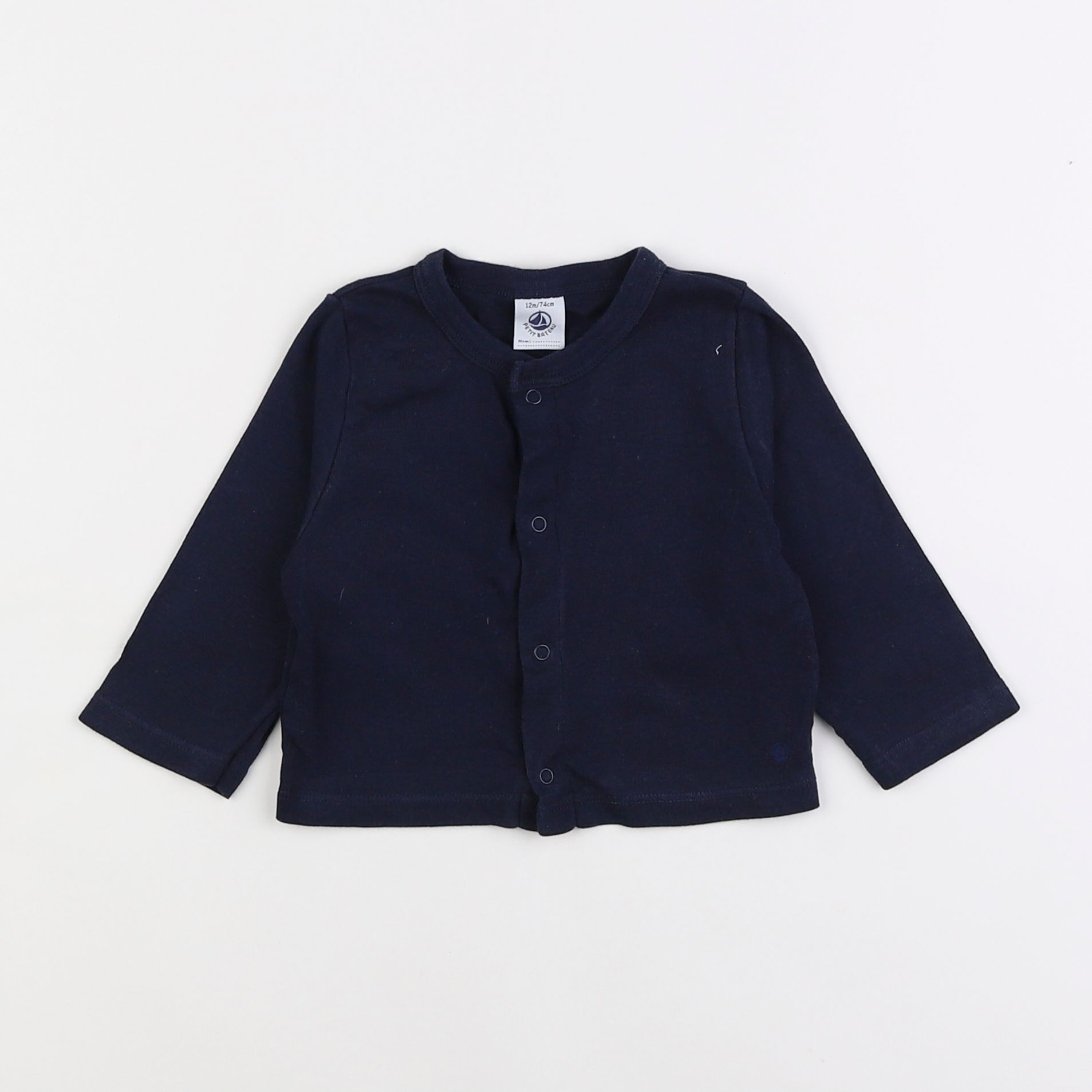 Petit Bateau - tee-shirt bleu - 12 mois