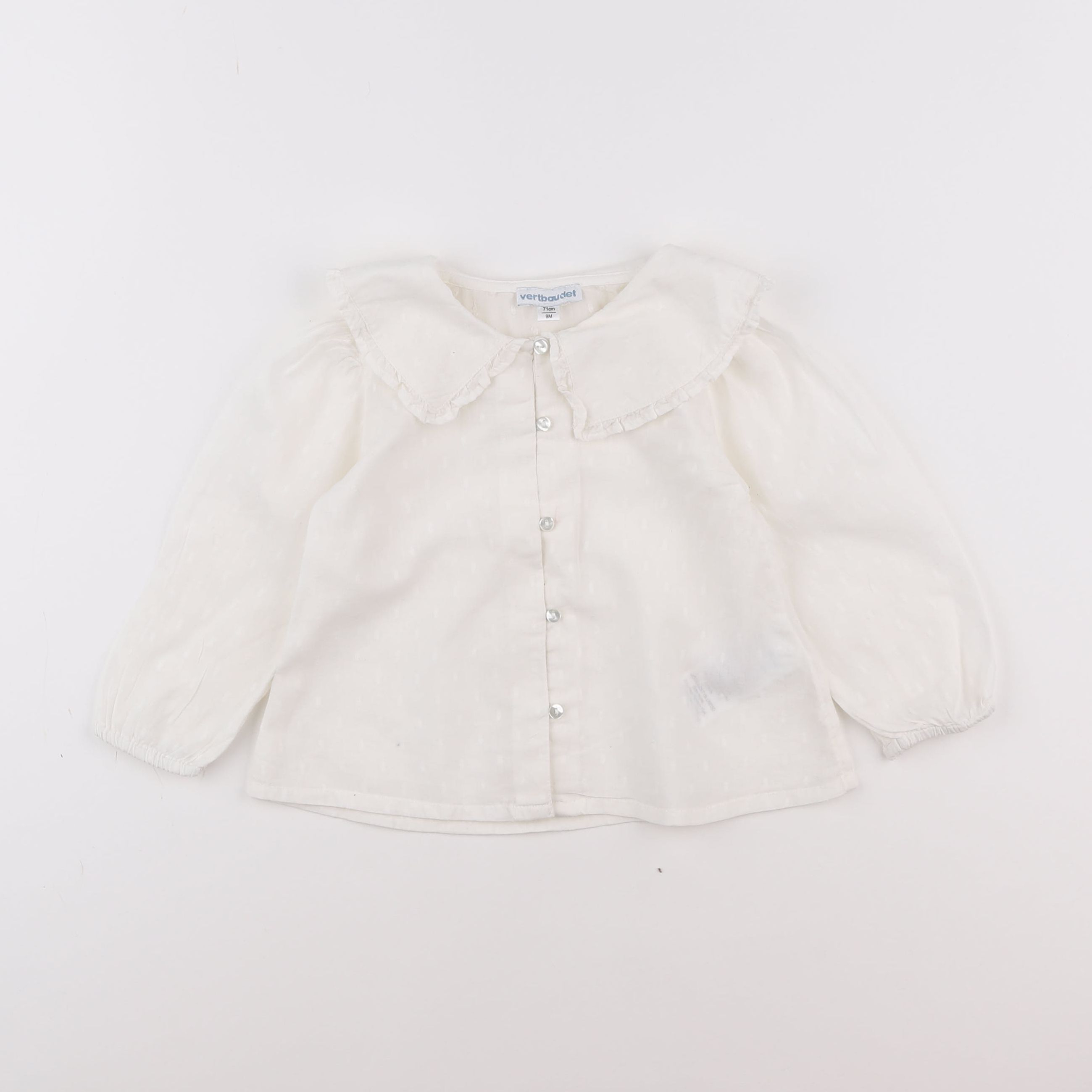 Vertbaudet - blouse blanc - 9 mois