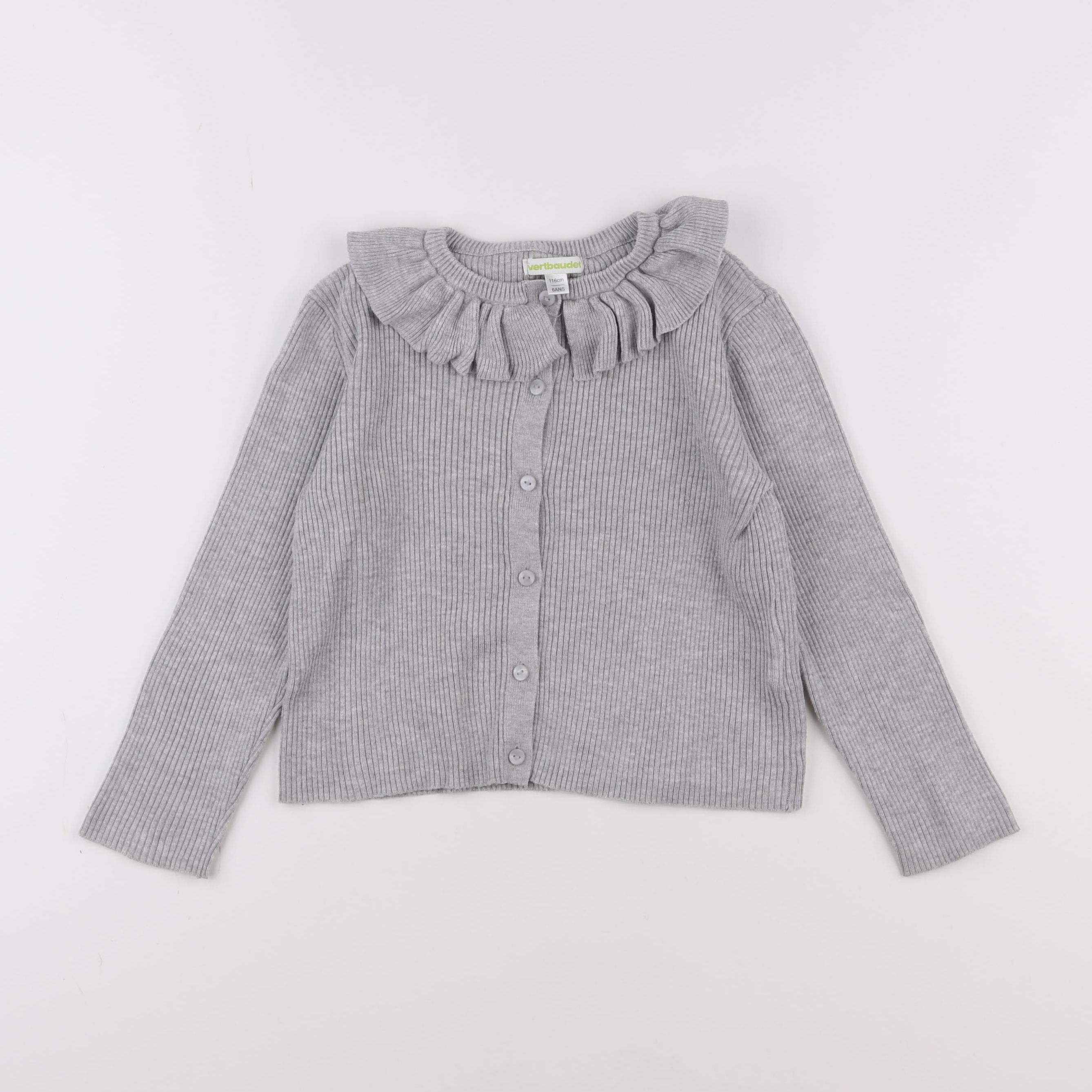 Vertbaudet - gilet gris - 6 ans