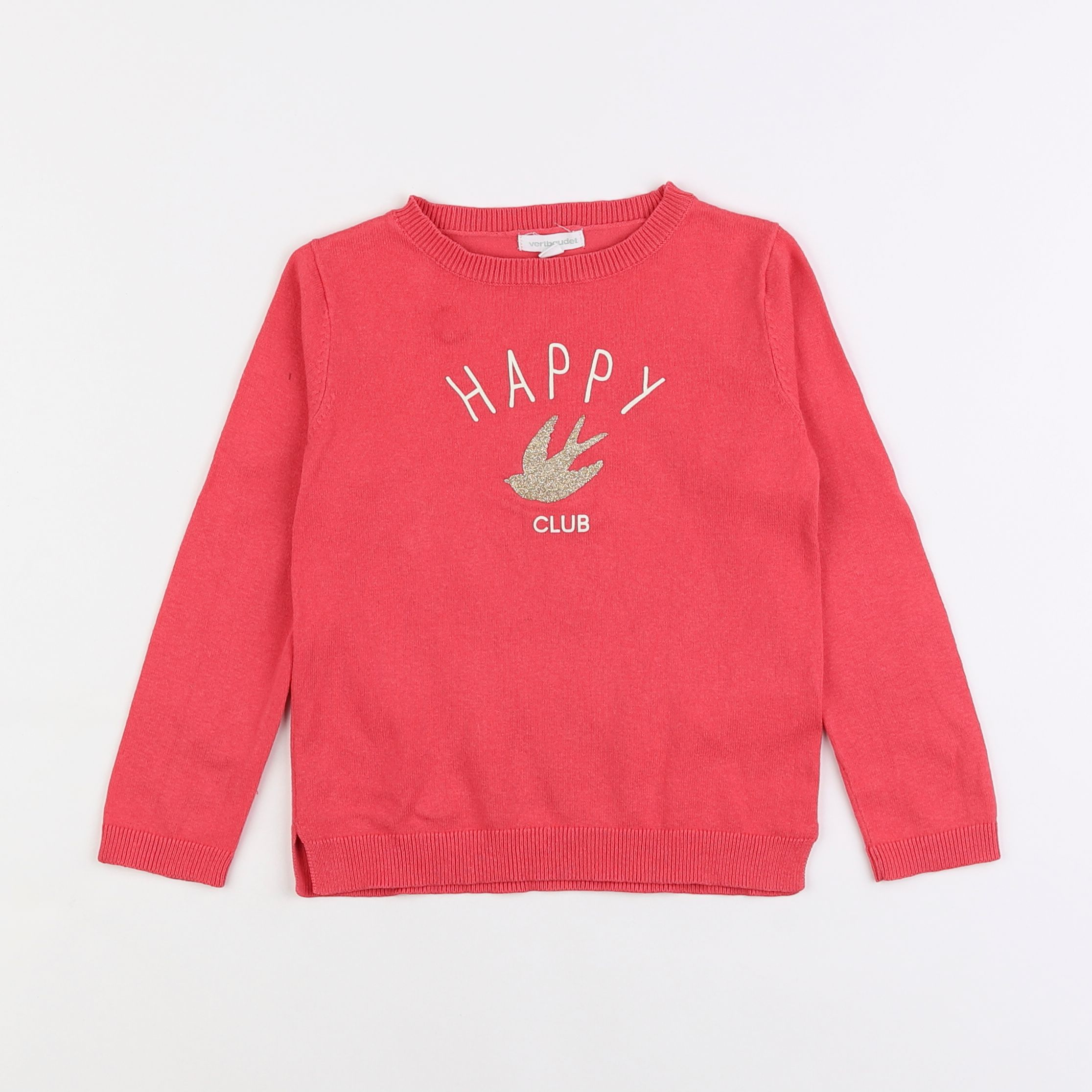 Vertbaudet - pull rose, or - 4 ans