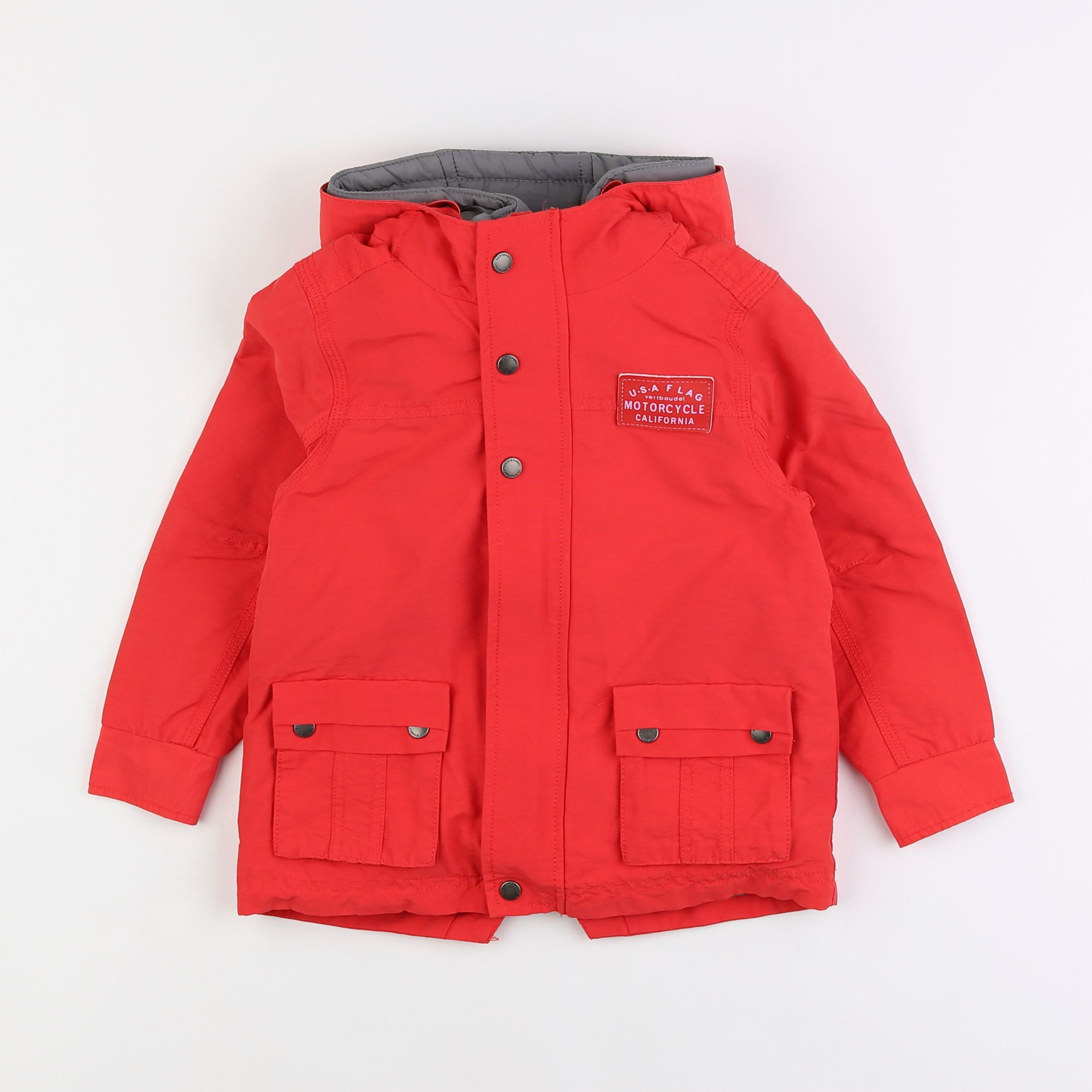 Vertbaudet - manteau doublure amovible rouge - 4 ans