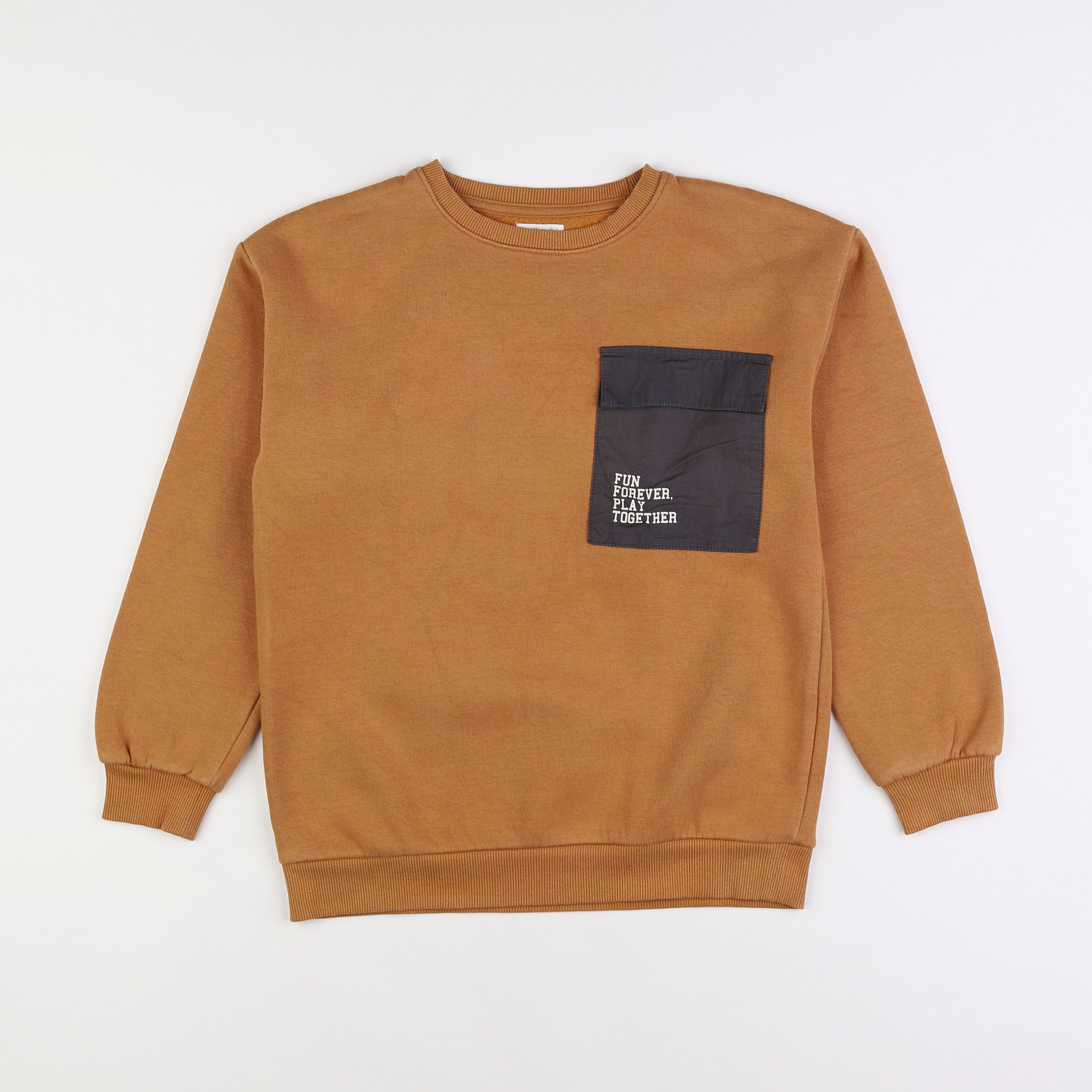 Vertbaudet - sweat marron - 10 ans