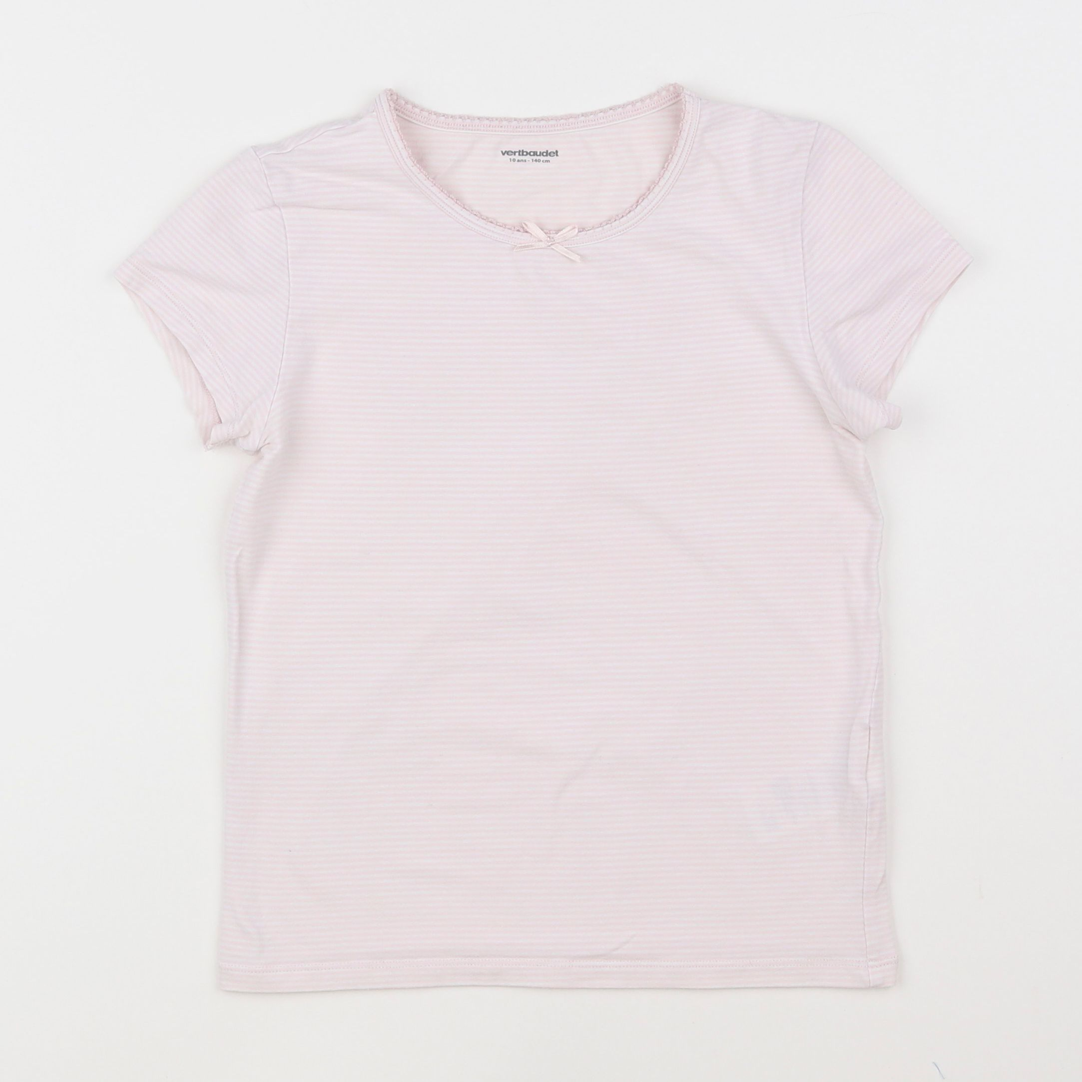 Vertbaudet - maillot de corps blanc, rose - 10 ans