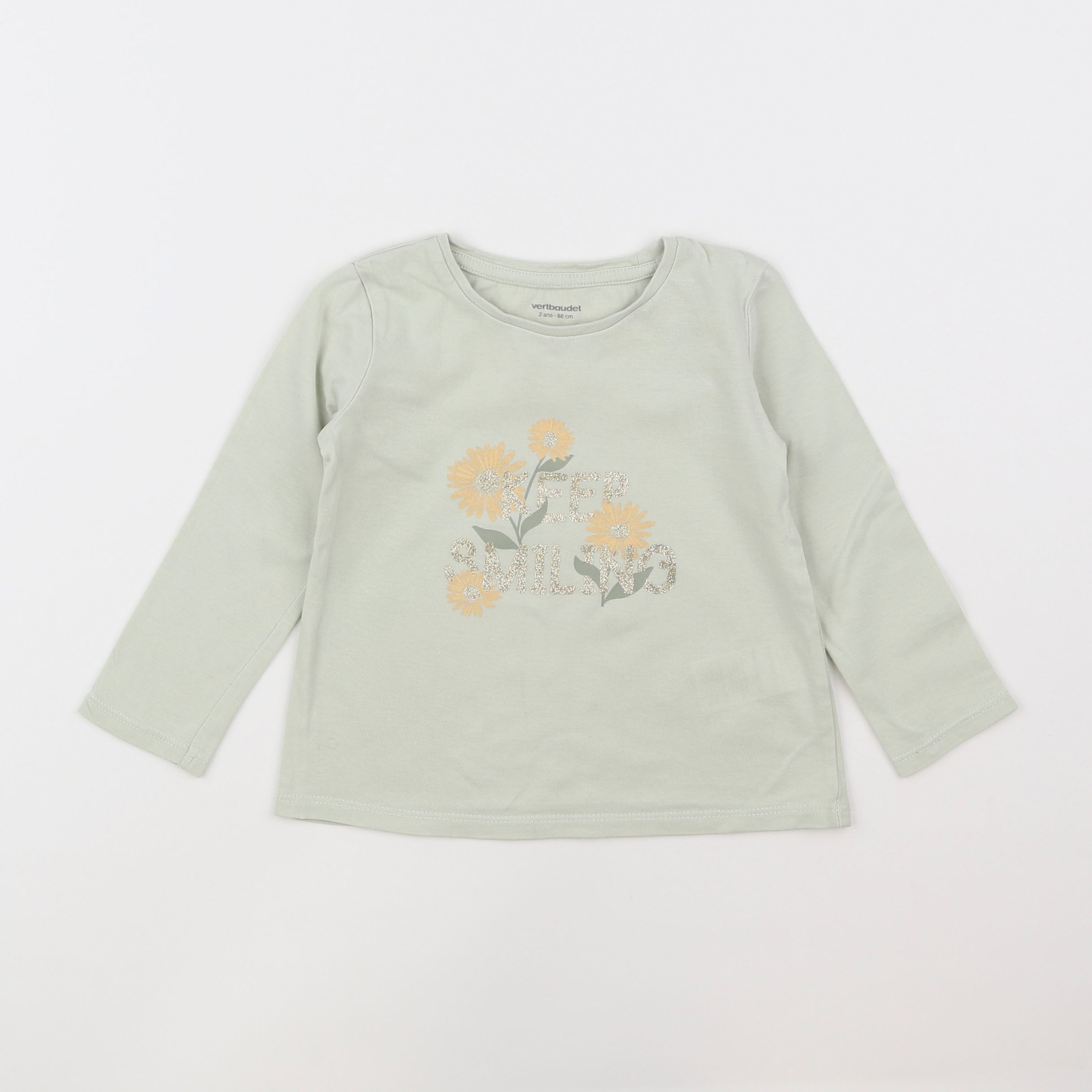 Vertbaudet - tee-shirt vert - 2 ans