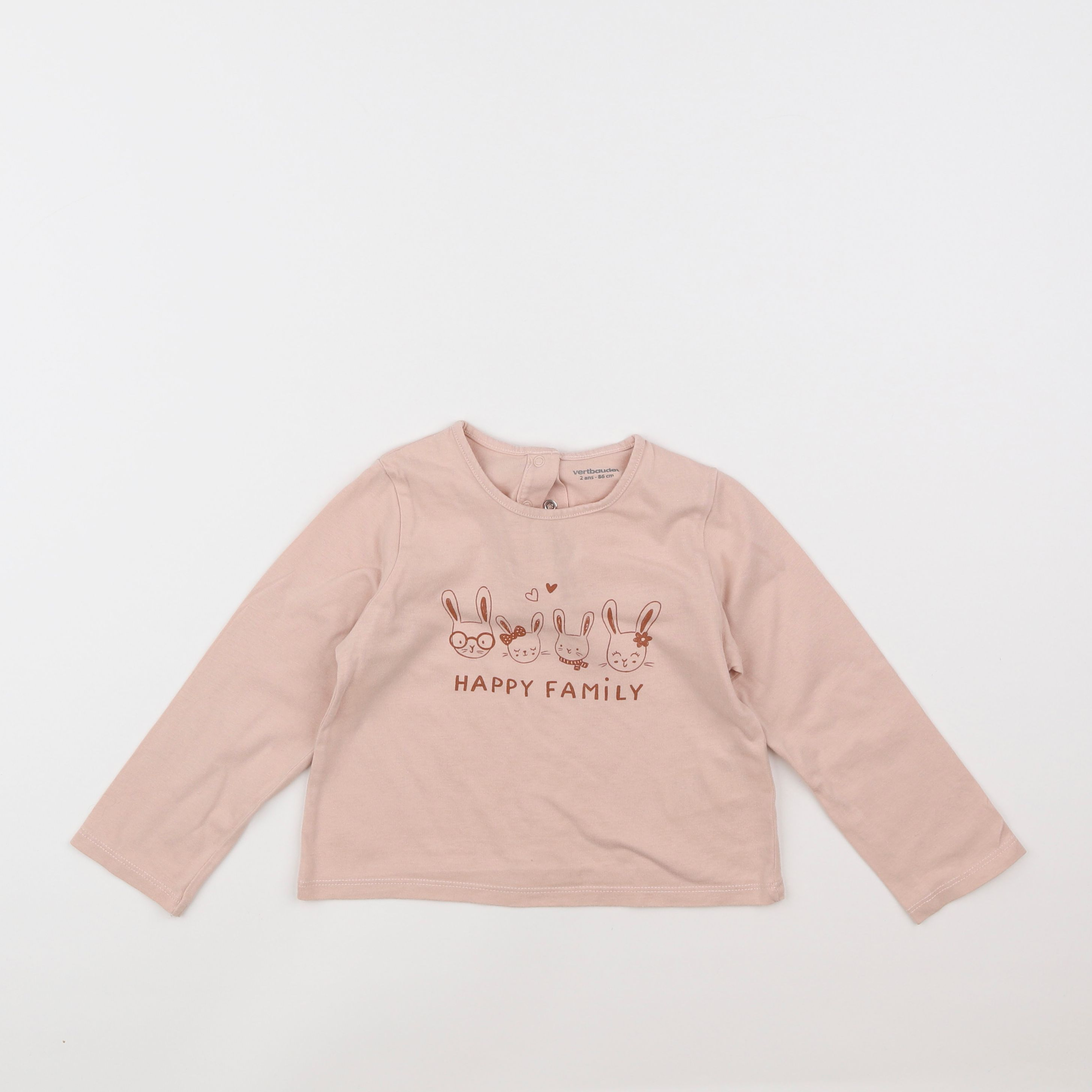 Vertbaudet - tee-shirt rose - 2 ans