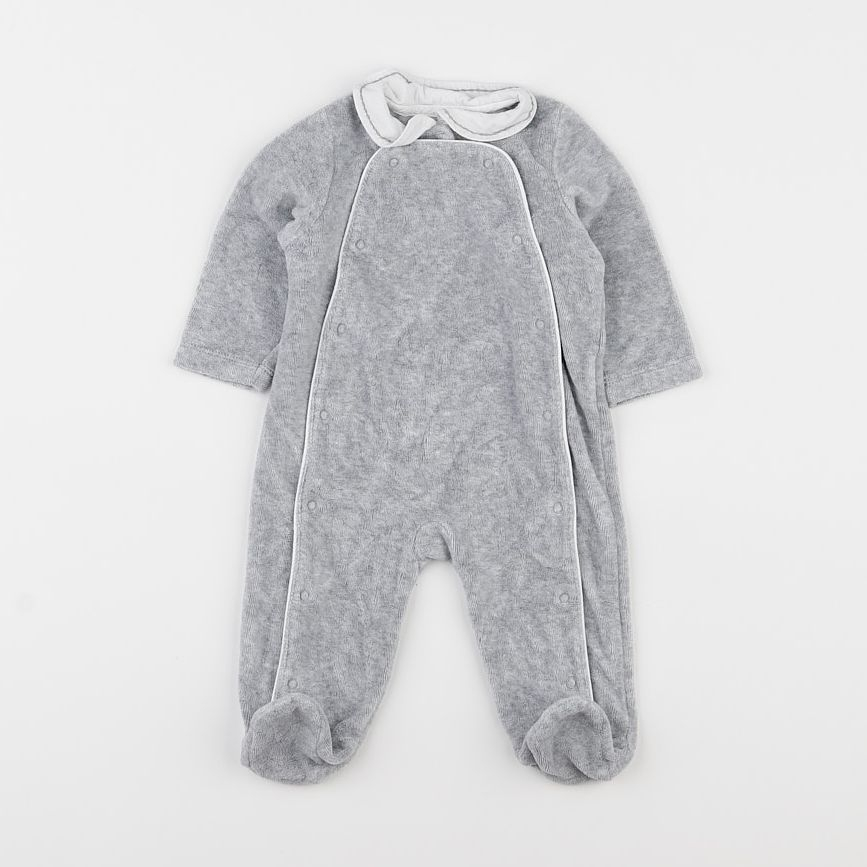 Boutchou - pyjama velours gris - 3 mois