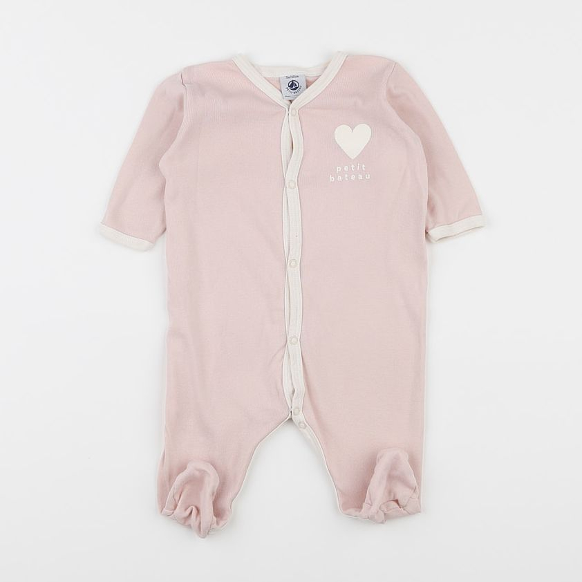 Petit Bateau - pyjama coton rose - 1 mois