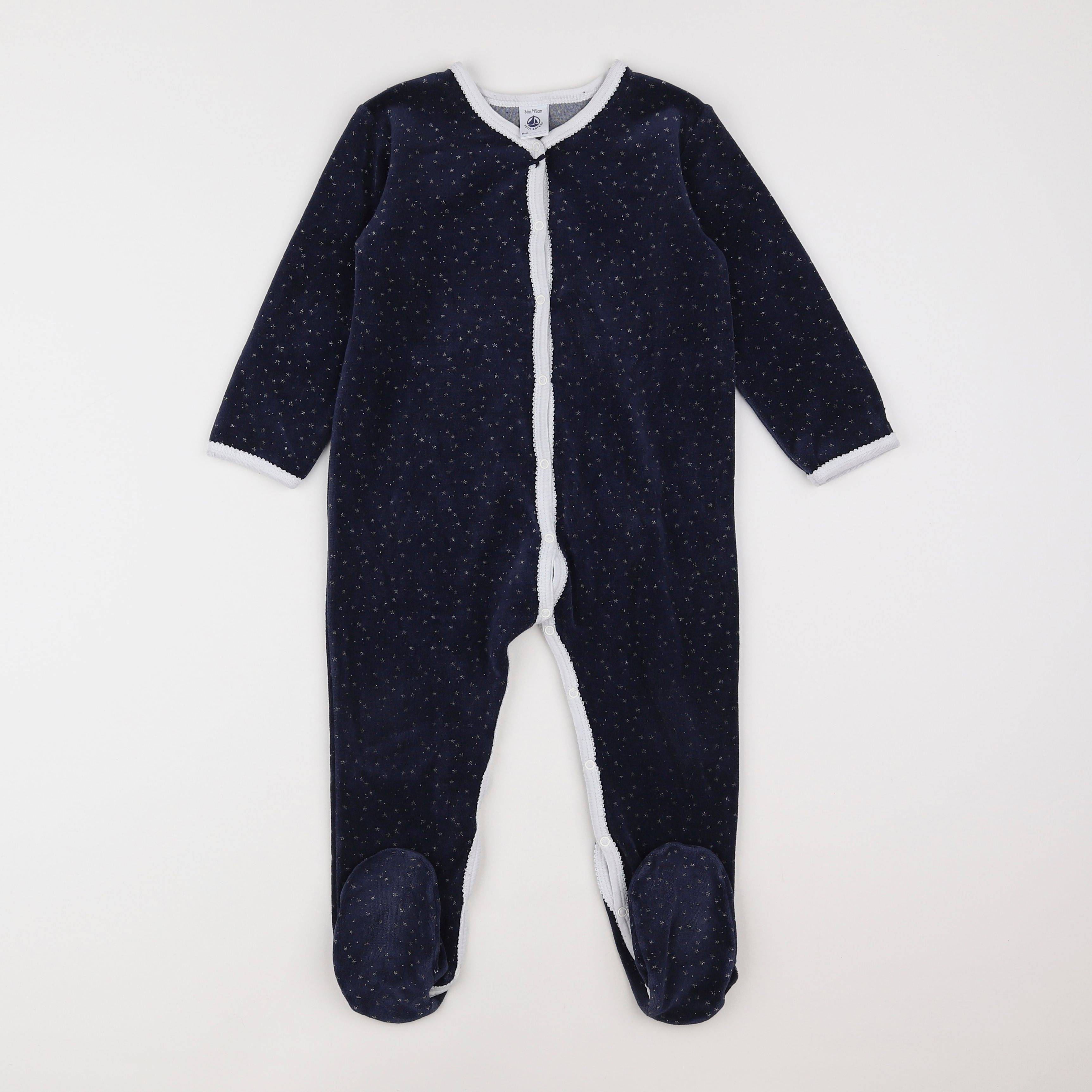 Petit Bateau - pyjama velours bleu - 3 ans