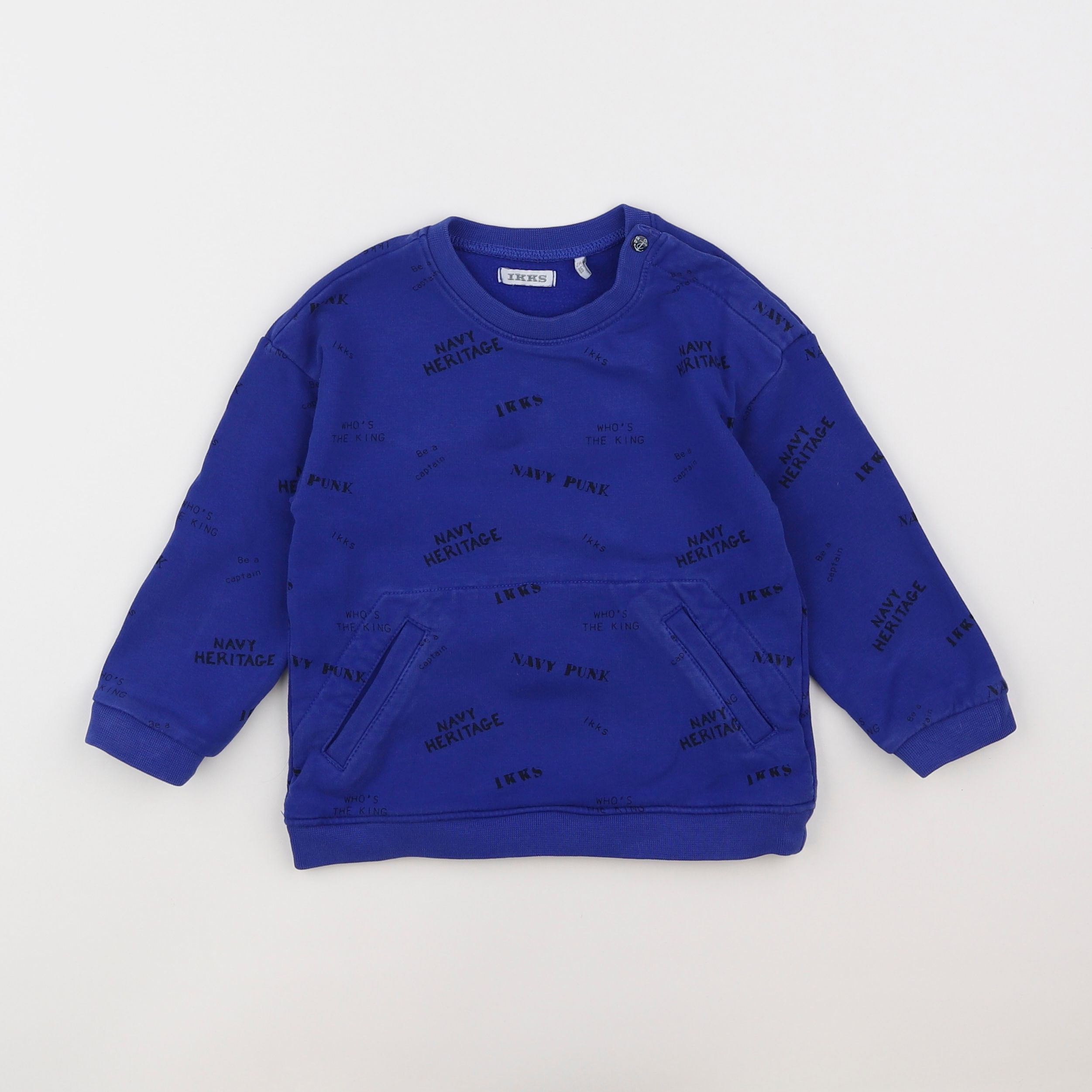 IKKS - sweat bleu - 2 ans