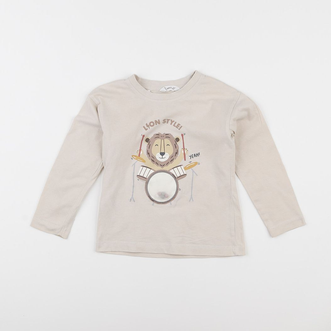 Mango - tee-shirt beige - 3/4 ans