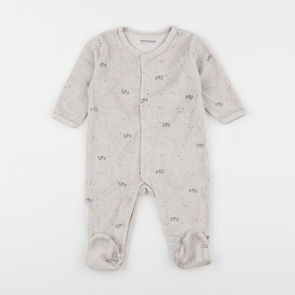 Vertbaudet - pyjama velours beige - 6 mois