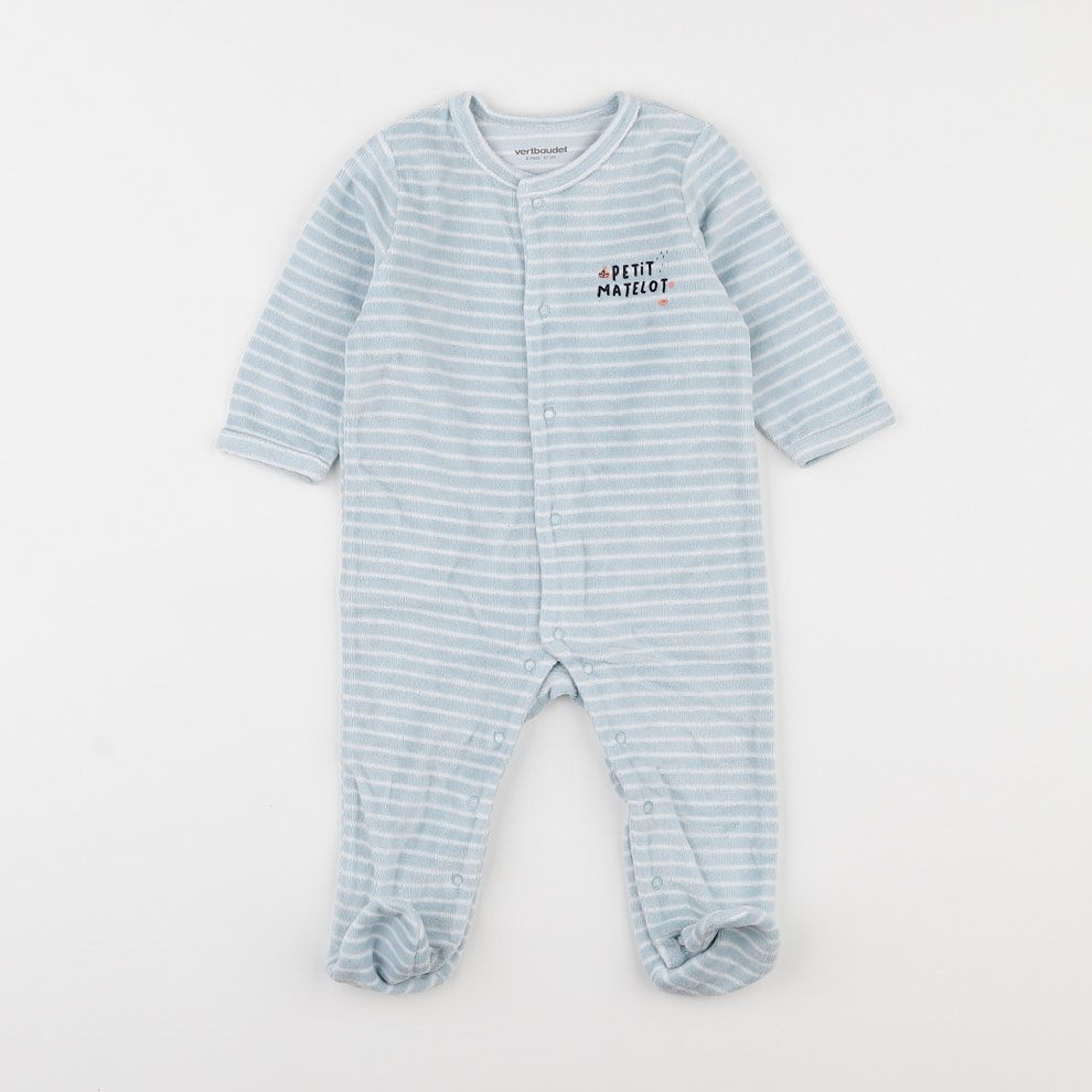 Vertbaudet - pyjama velours bleu - 6 mois