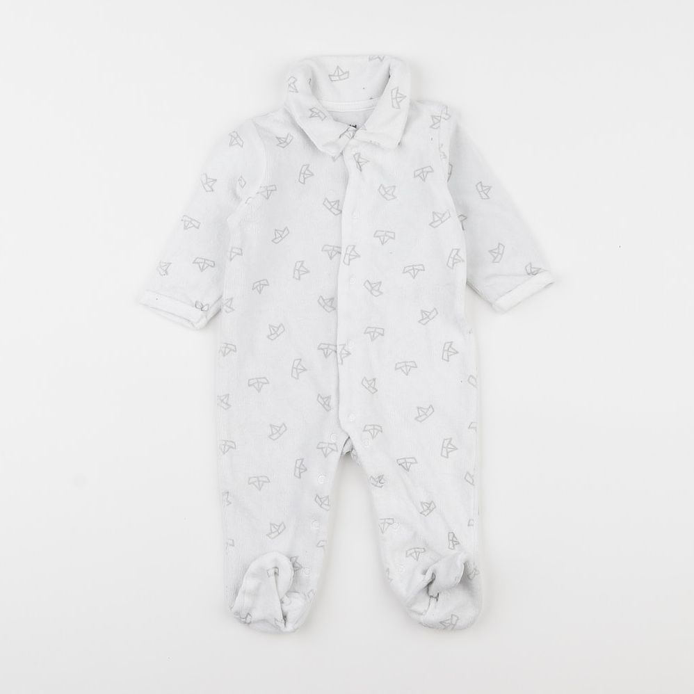 Vertbaudet - pyjama velours gris - 6 mois