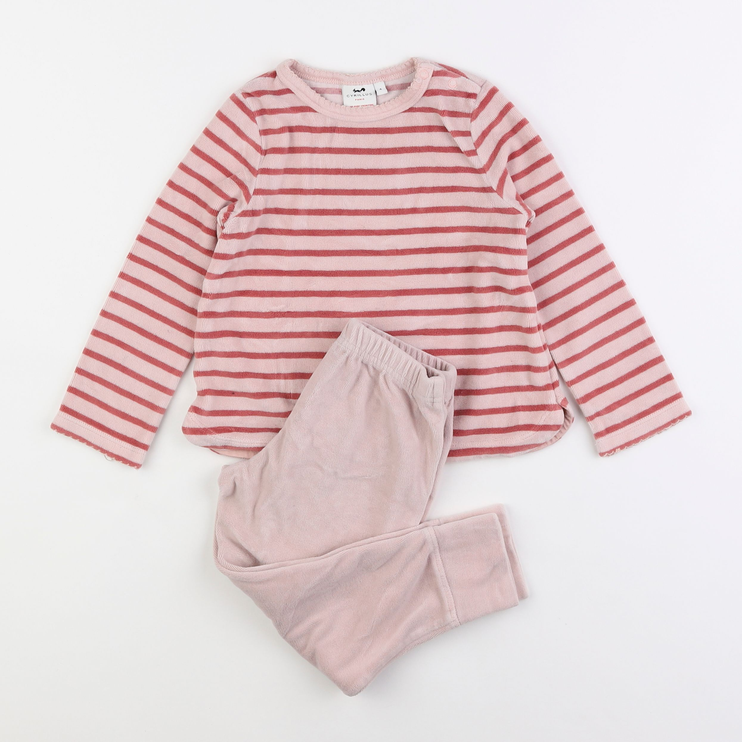 Cyrillus - pyjama velours rose - 4 ans