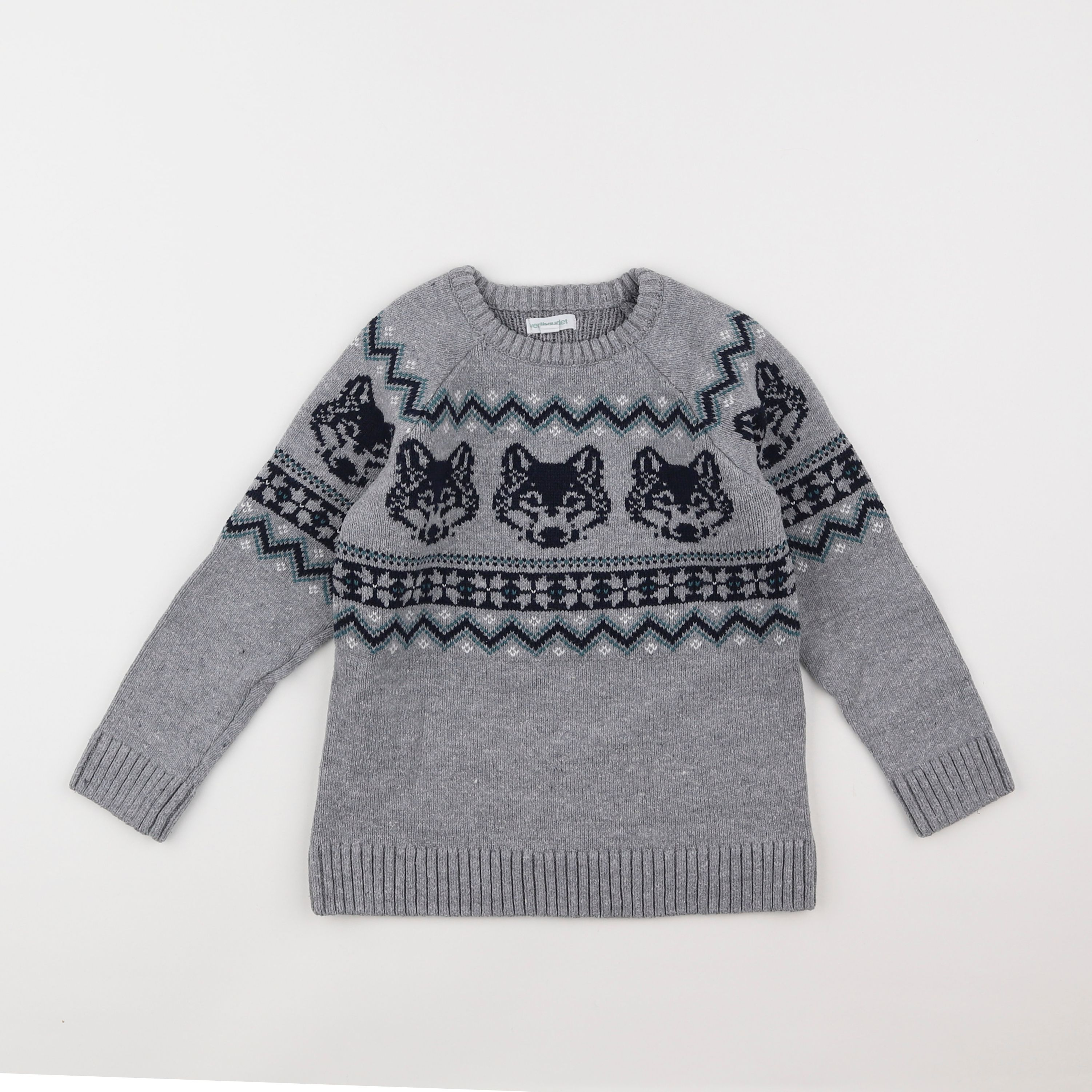 Vertbaudet - pull gris - 6 ans