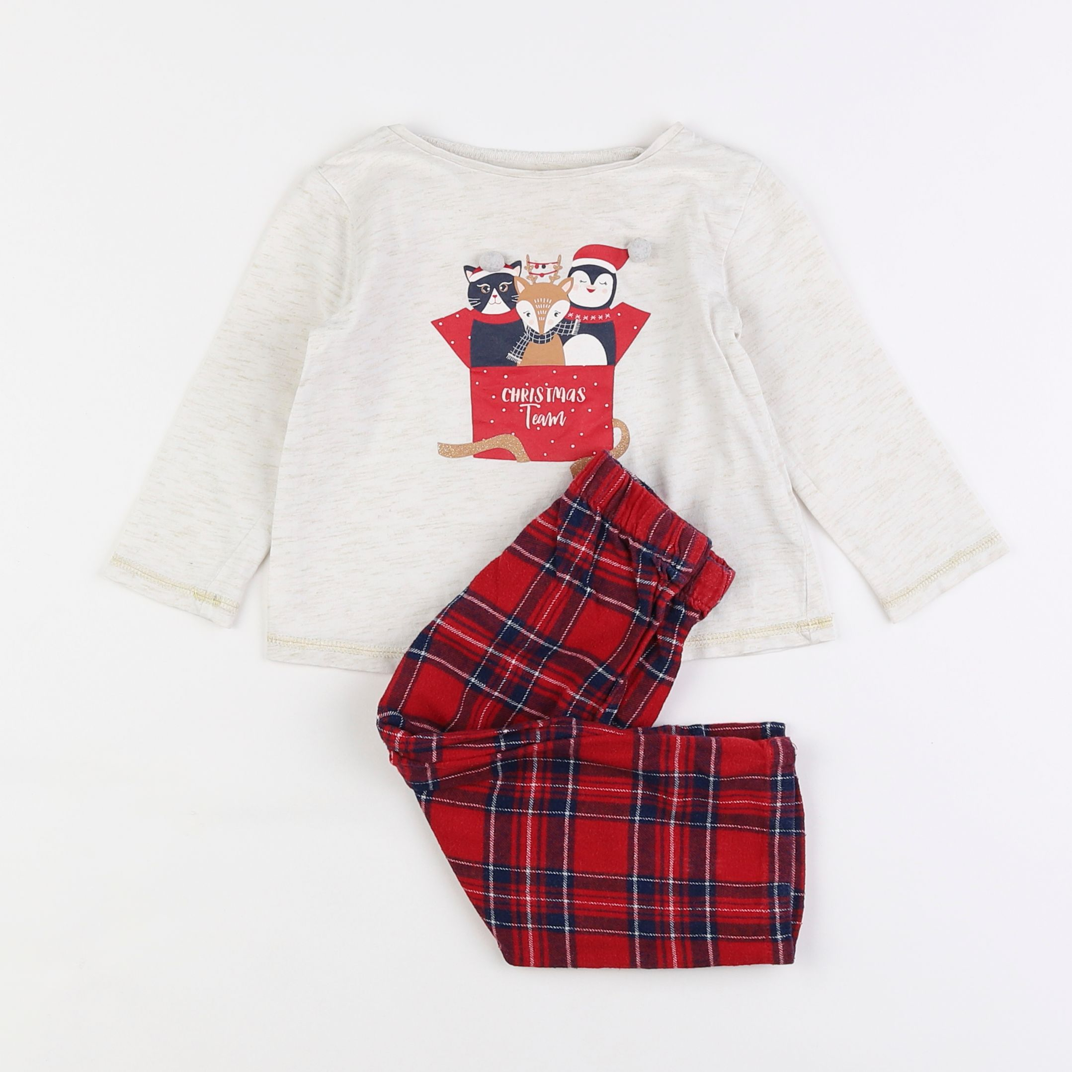 Vertbaudet - pyjama coton rouge - 2 ans