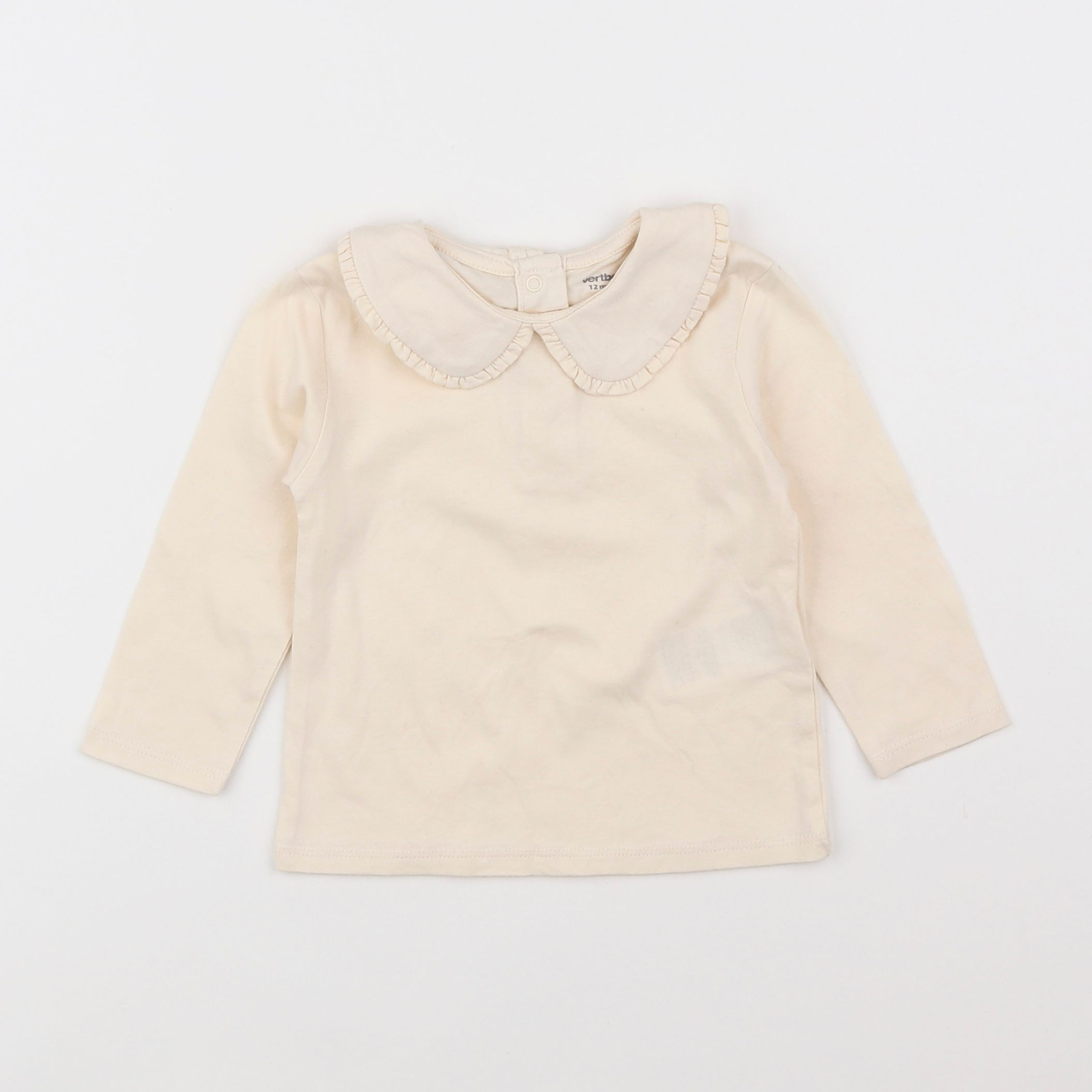 Vertbaudet - tee-shirt beige - 12 mois