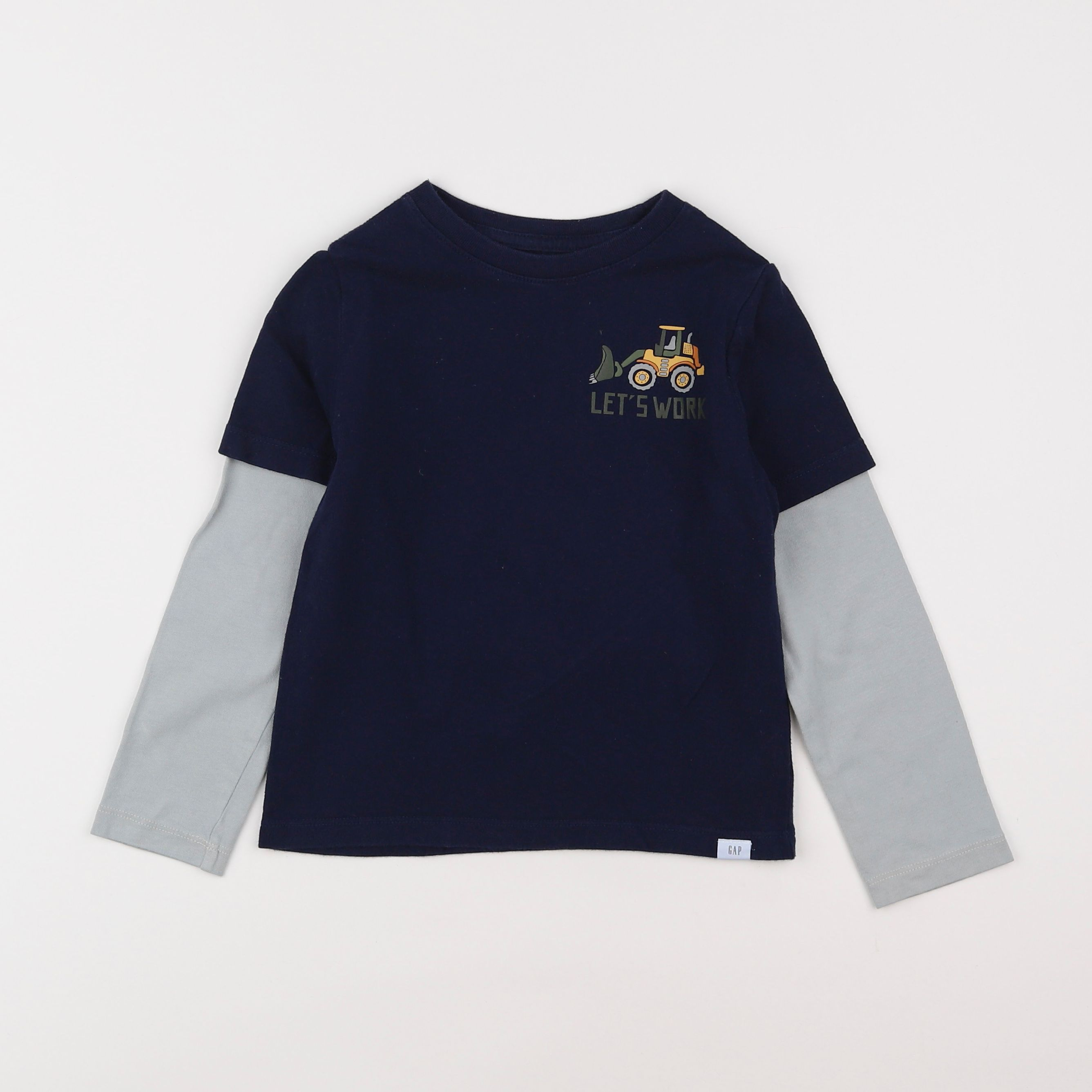 GAP - tee-shirt imprimé au dos bleu, gris - 5 ans