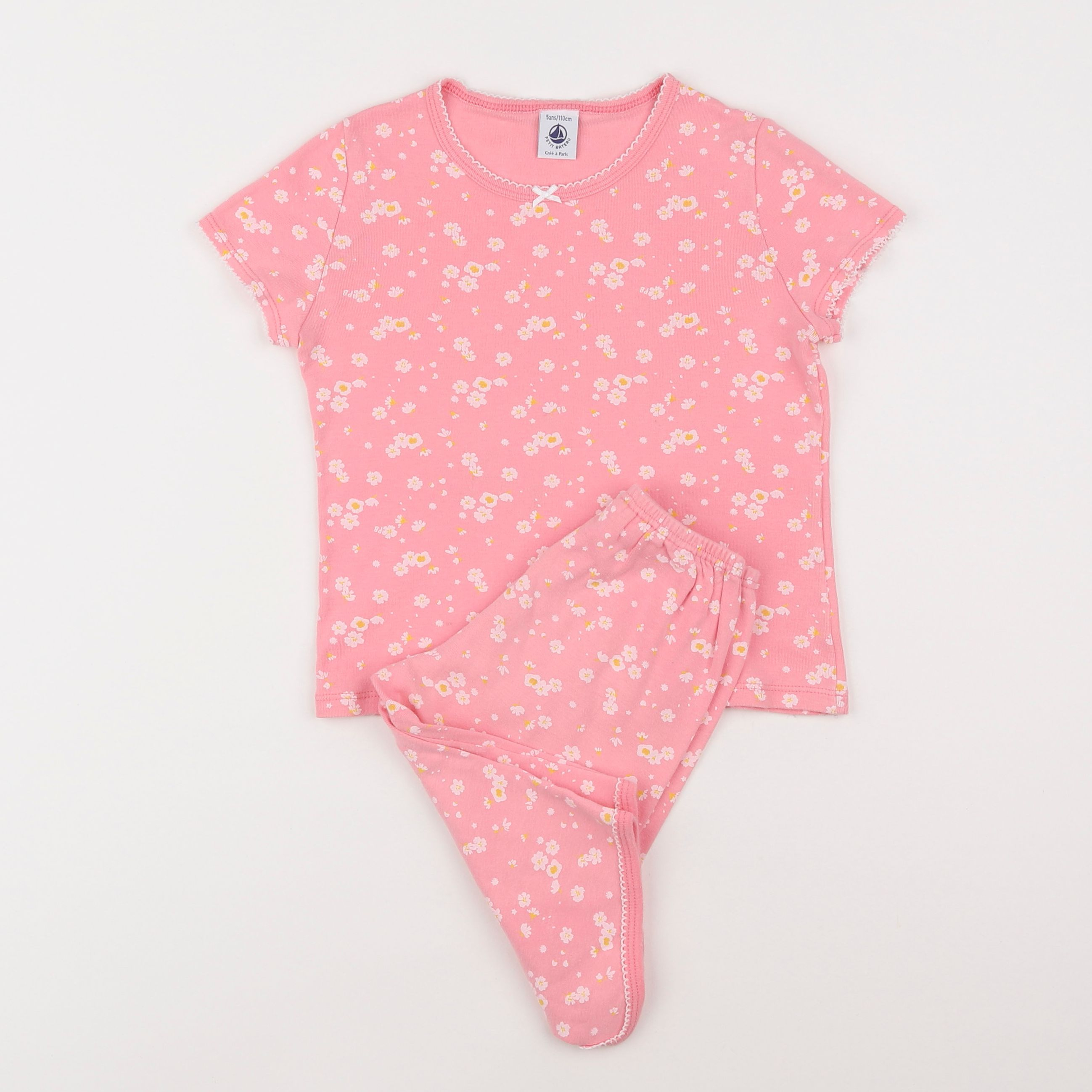 Petit Bateau - pyjama coton rose - 5 ans